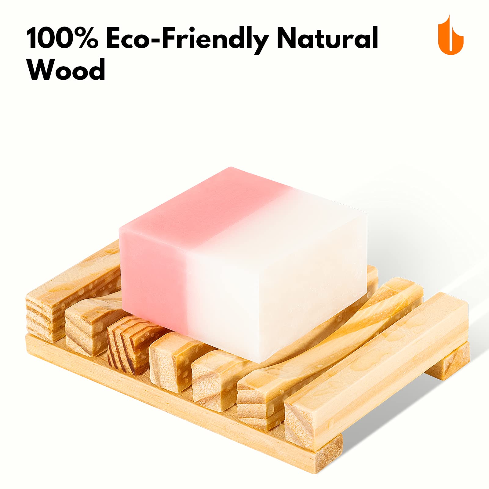 Urbanstrive Eco-Friendly Natural Wooden Soap Dish Soap Saver Holder Soap Tray For Bathroom, Biodegradable, Zero Waste, Plastic F