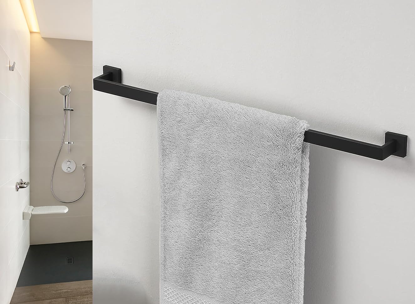 32 Inch Towel Bar 2 Pack For Bathrooms 12/16/24/28/32/36 Inch Stainless Steel 304 Matte Black Towel Holder Modern Square Towel R