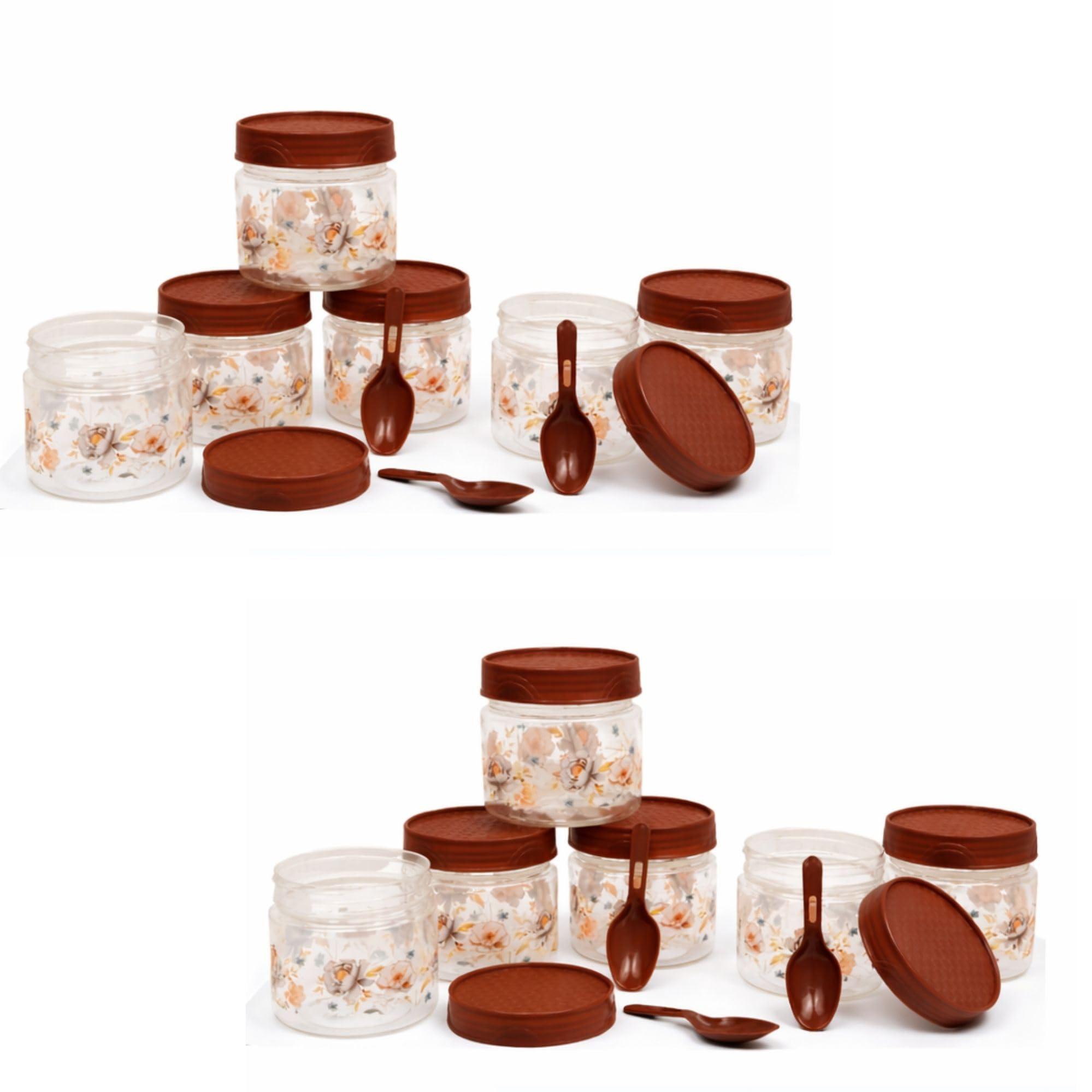 Vristo 250Ml Airtight Plastic Small Spice And Grocery Storage Container And Jar For Home And Kitchen Storage Set Box With Spoon 