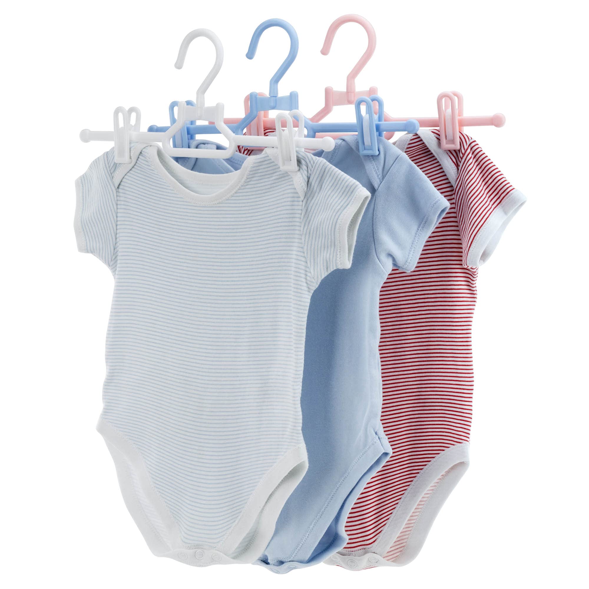 Hangerworld 11.8Inch Kids Toddler Baby Pant And Skirt Hangers With Clips Swivel Hook (20 Pack, Blue)