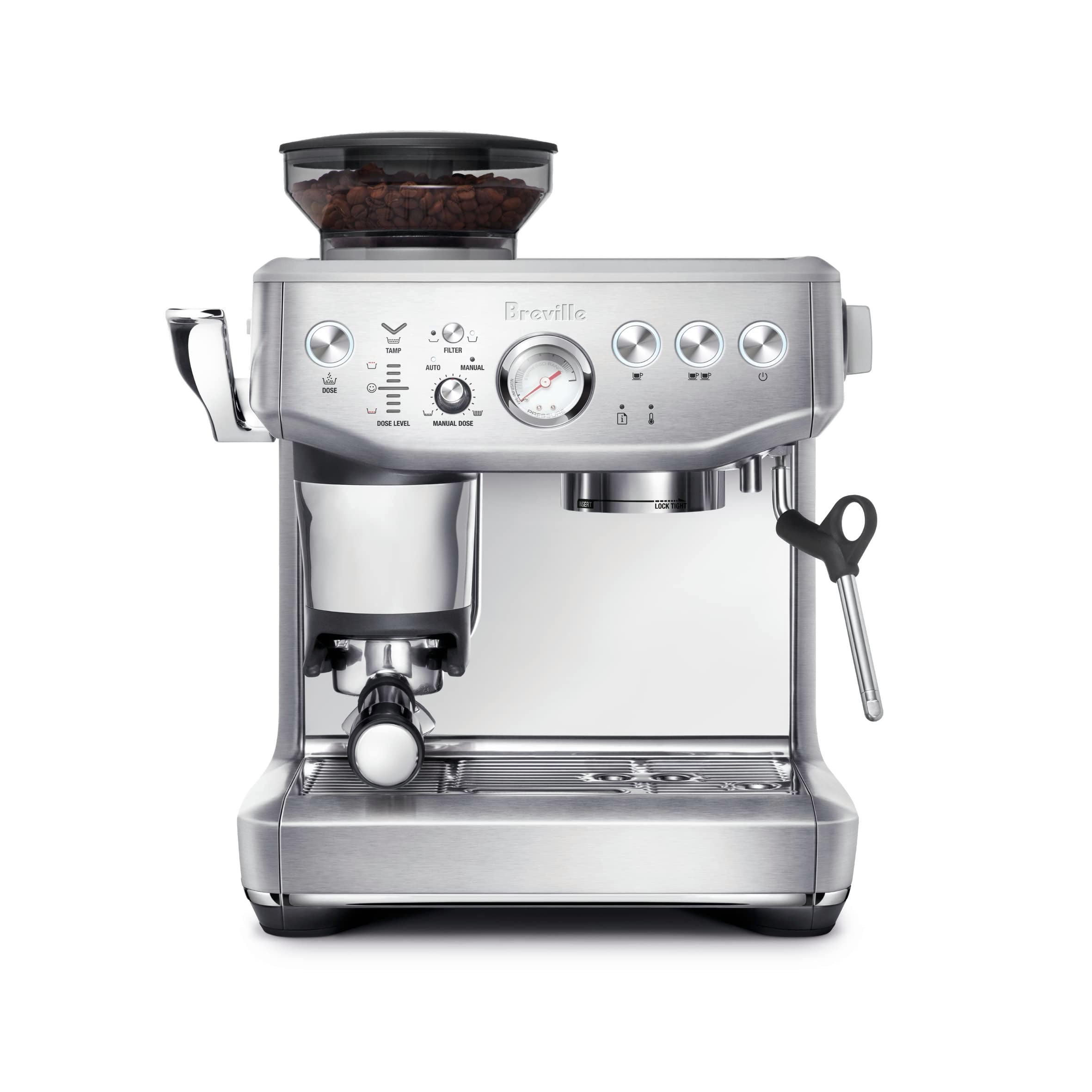 Breville The Barista Express Impress Espresso Machine With Grinder & Milk Frother, Espresso Maker With Assisted Tamping, Cappucc