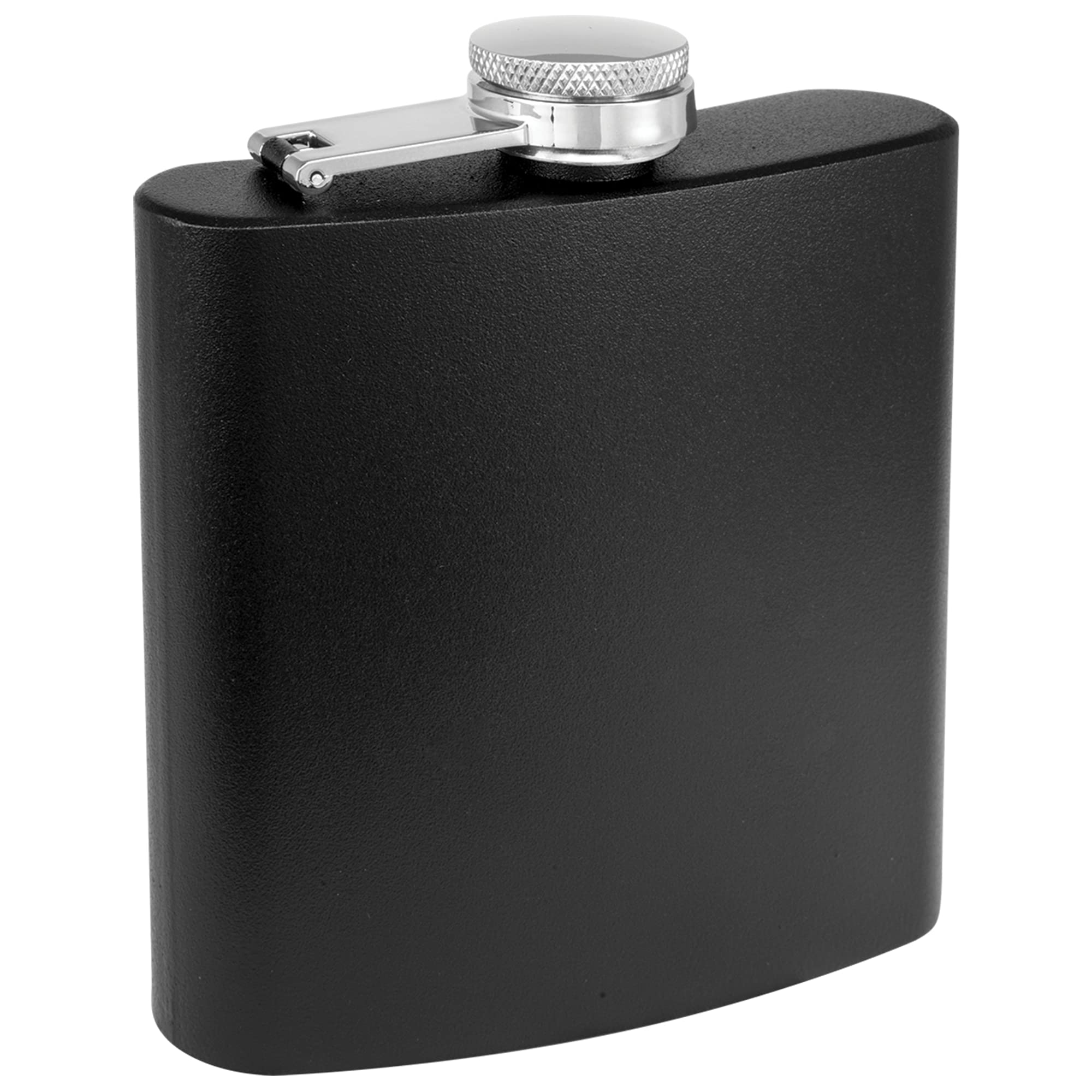 Clear Water Home Goods - 6 Oz Powder Coated Stainless Steel Hip Flask - Wedding Party - Groomsman - Bridesmaid (Matte Black, 1)