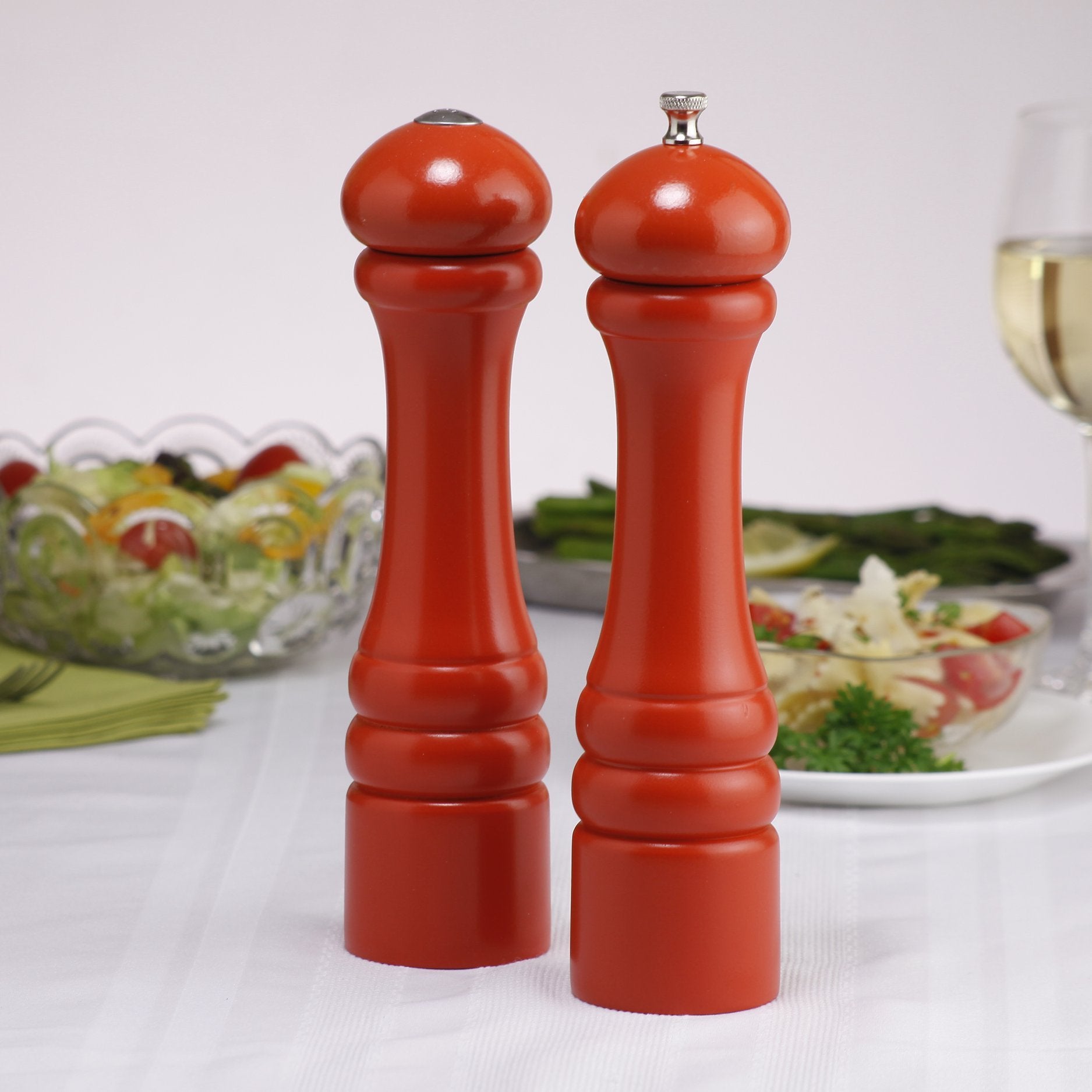 Chef Specialties 10 Inch Imperial Pepper Mill And Salt Shaker Set - Butternut Orange