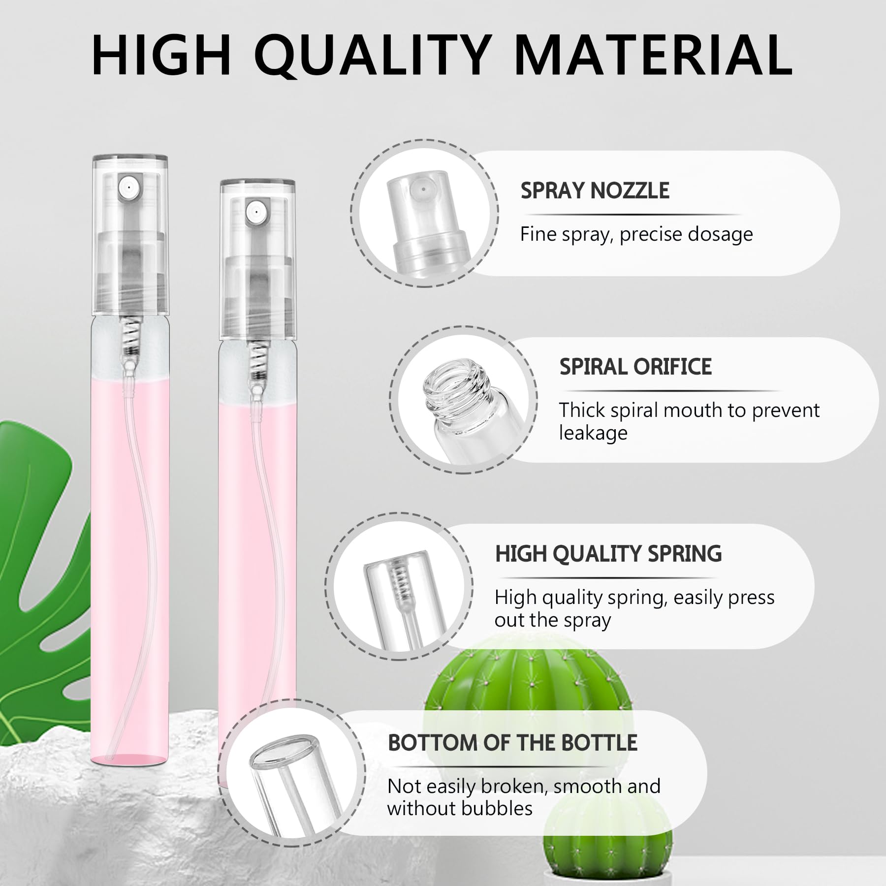 Csdtylh Mini Spray Bottles 70Pcs 10Ml Clear Glass Perfume Bottles Refillable Fine Mist Spray Bottles Empty Fragrance Sample Spra