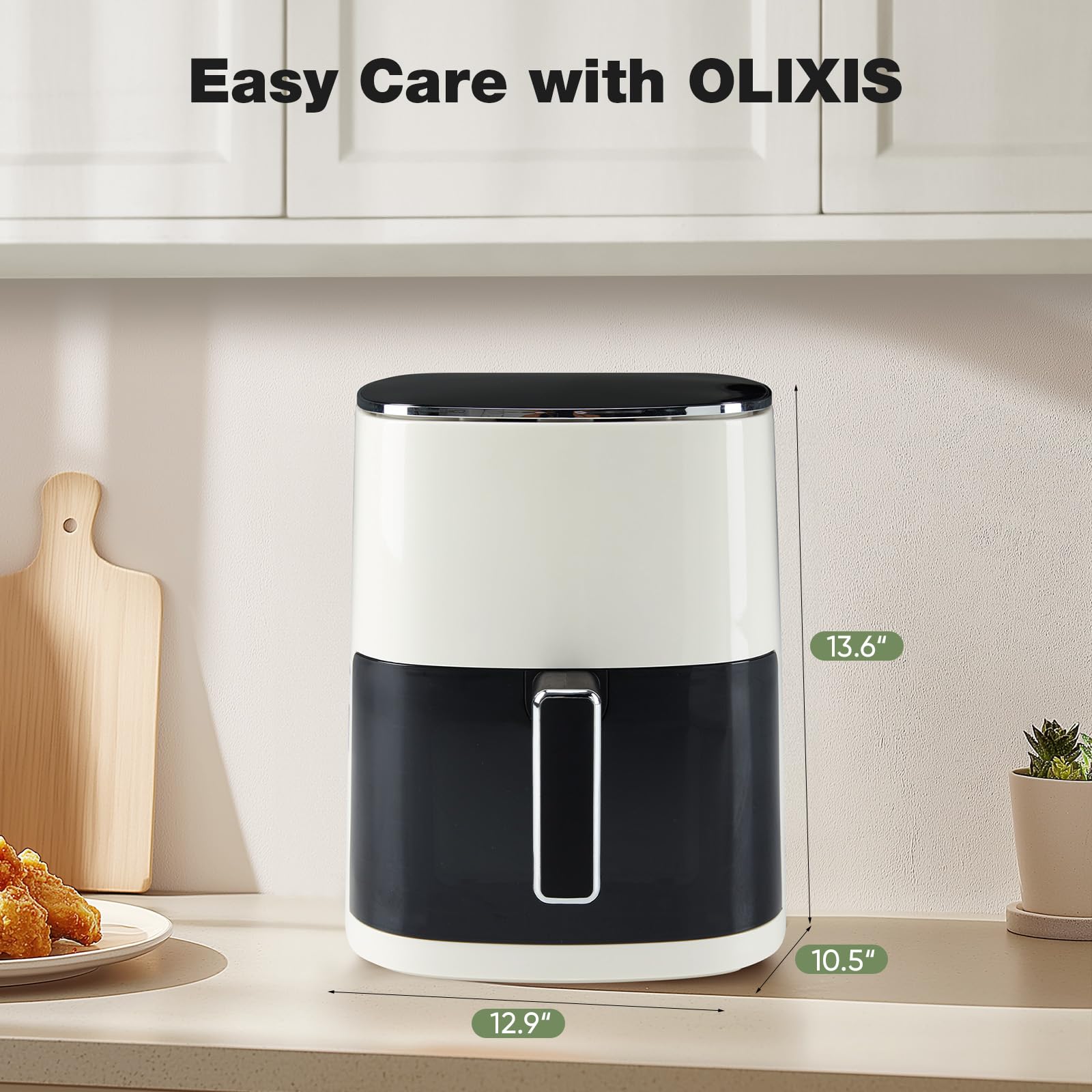Olixis Air Fryer 6 Quart With Window Square Air Fryer 12-In-1 Air Fry, Roast, Reheat, Dehydrate, Bake, Steam, Fries, Custard, Ch