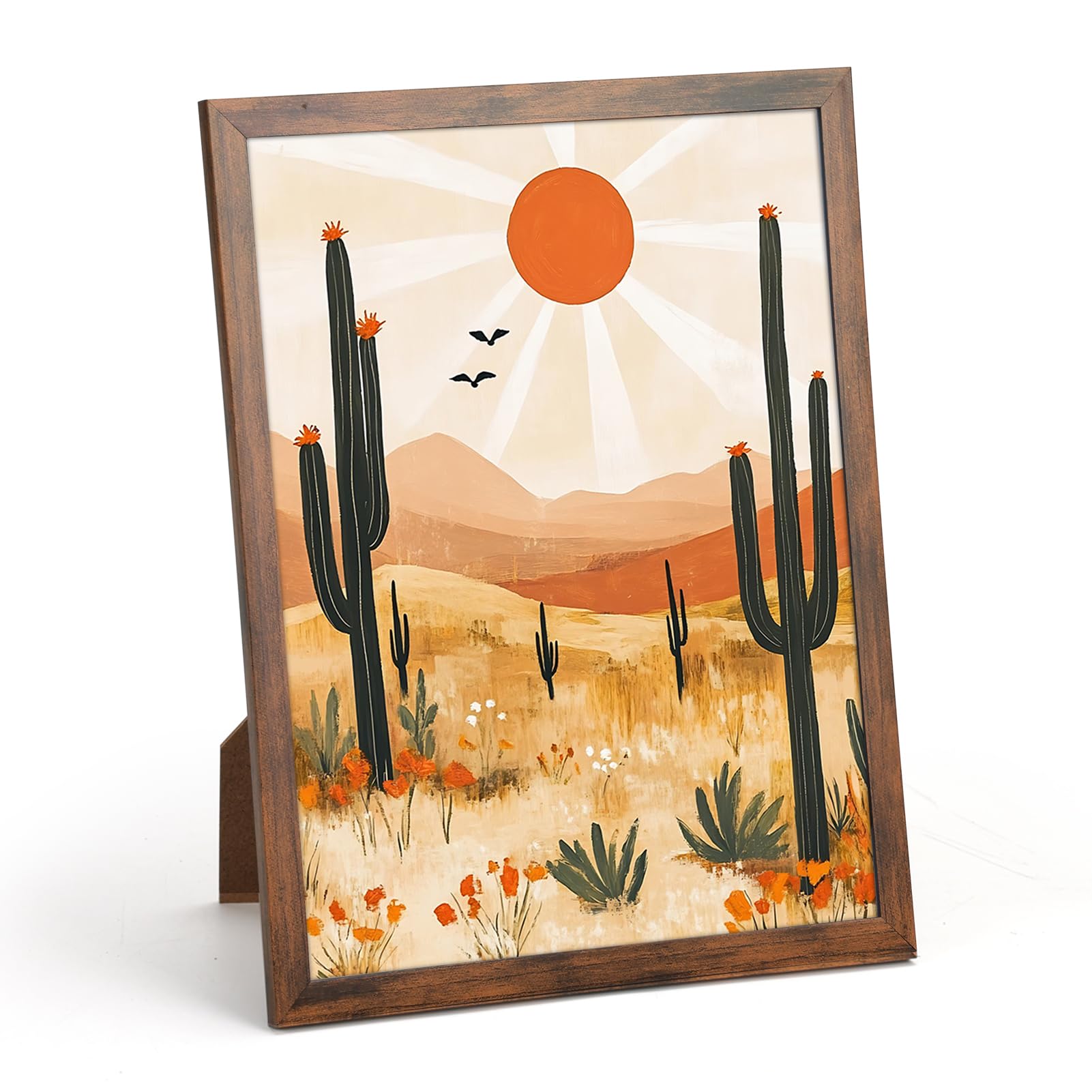 Giftgarden 11x14 Picture Frame Rustic Brown, 11 by 14 Thin Photo Frame for Wall Tabletop Display, Single