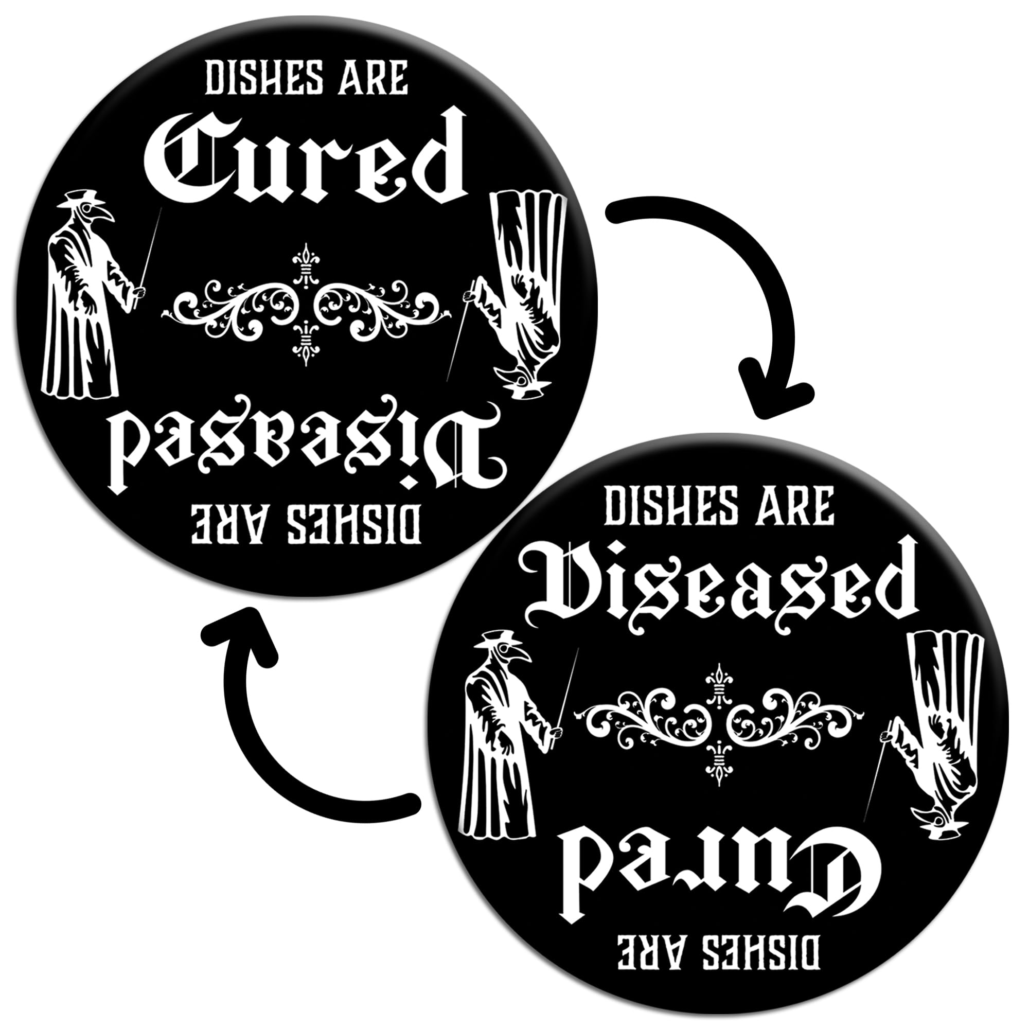 Gothic Plague Doctor Mask Dishwasher Magnet - Clean Dirty Sign for Witchy Kitchen Decor, Quirky Home & Office Accessory, Ideal G