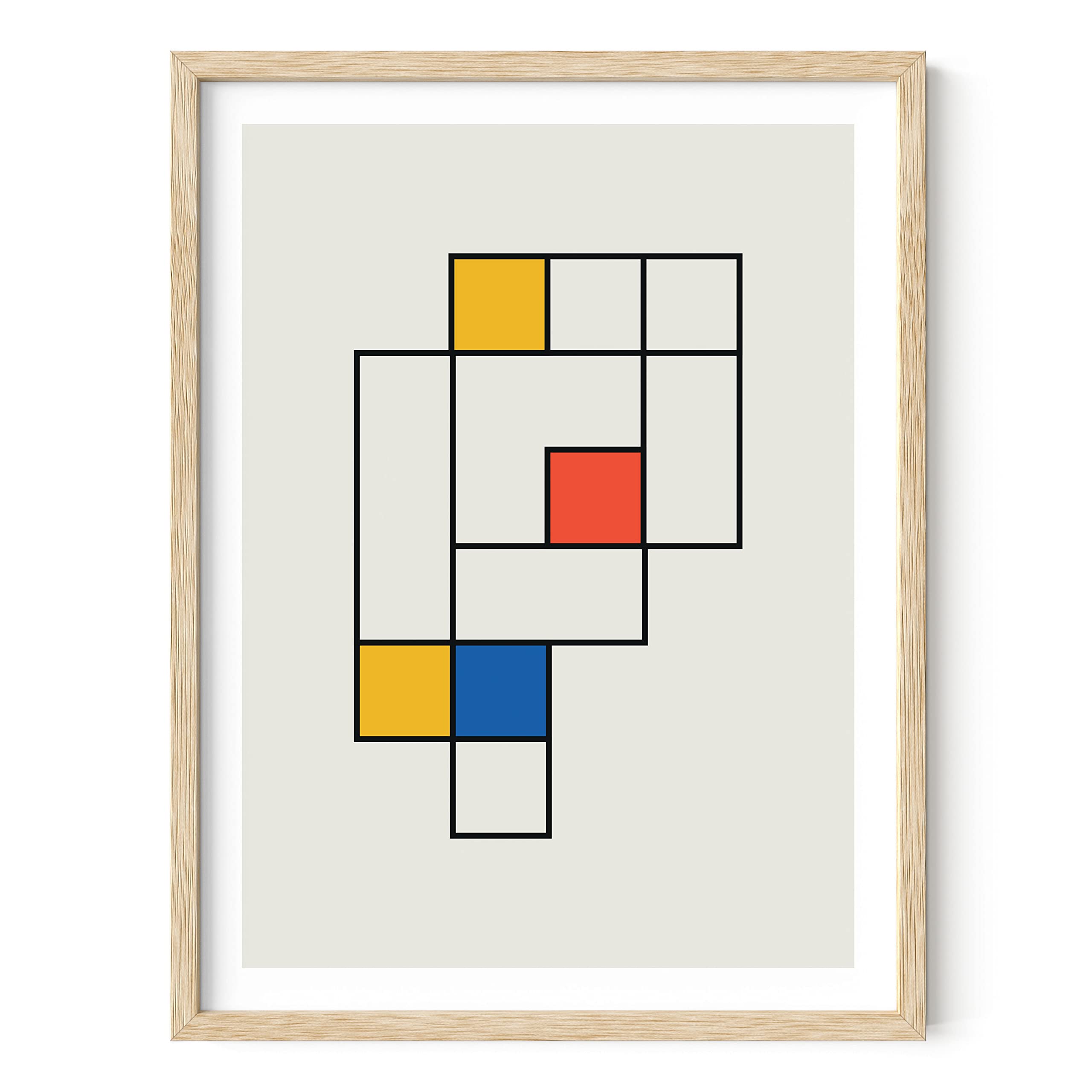 Haus And Hues Bauhaus Modern Mid Century Wall Art Print - Geometric Wall Art Decor, Retro Wall Art, Abstract Mid Century Wall De