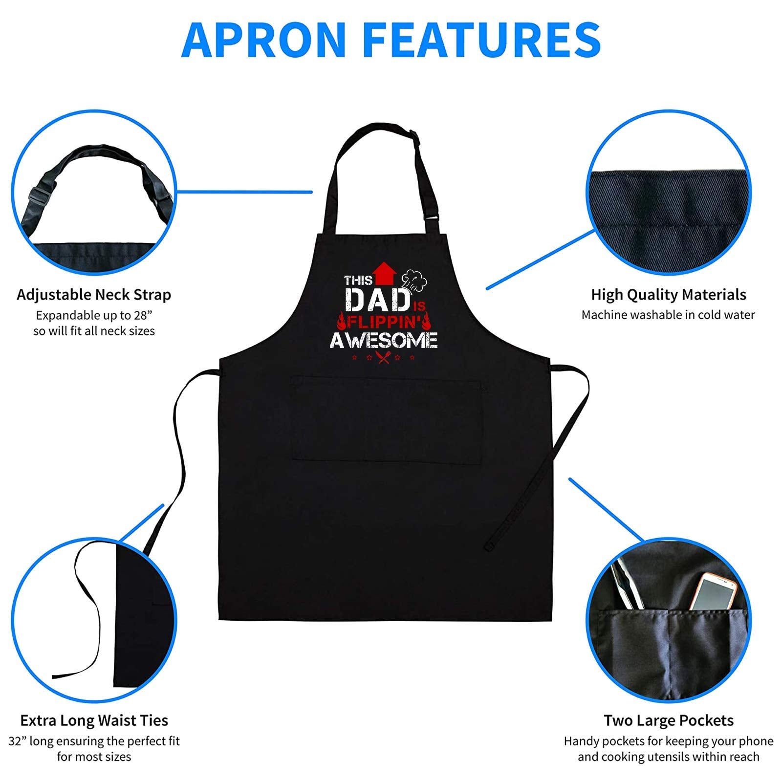 Zooron Funny Bbq Aprons For Men, Dad Gifts, Gifts For Men, Fathers Day, Birthday Gifts Aprons,Adjustable And Waterproof