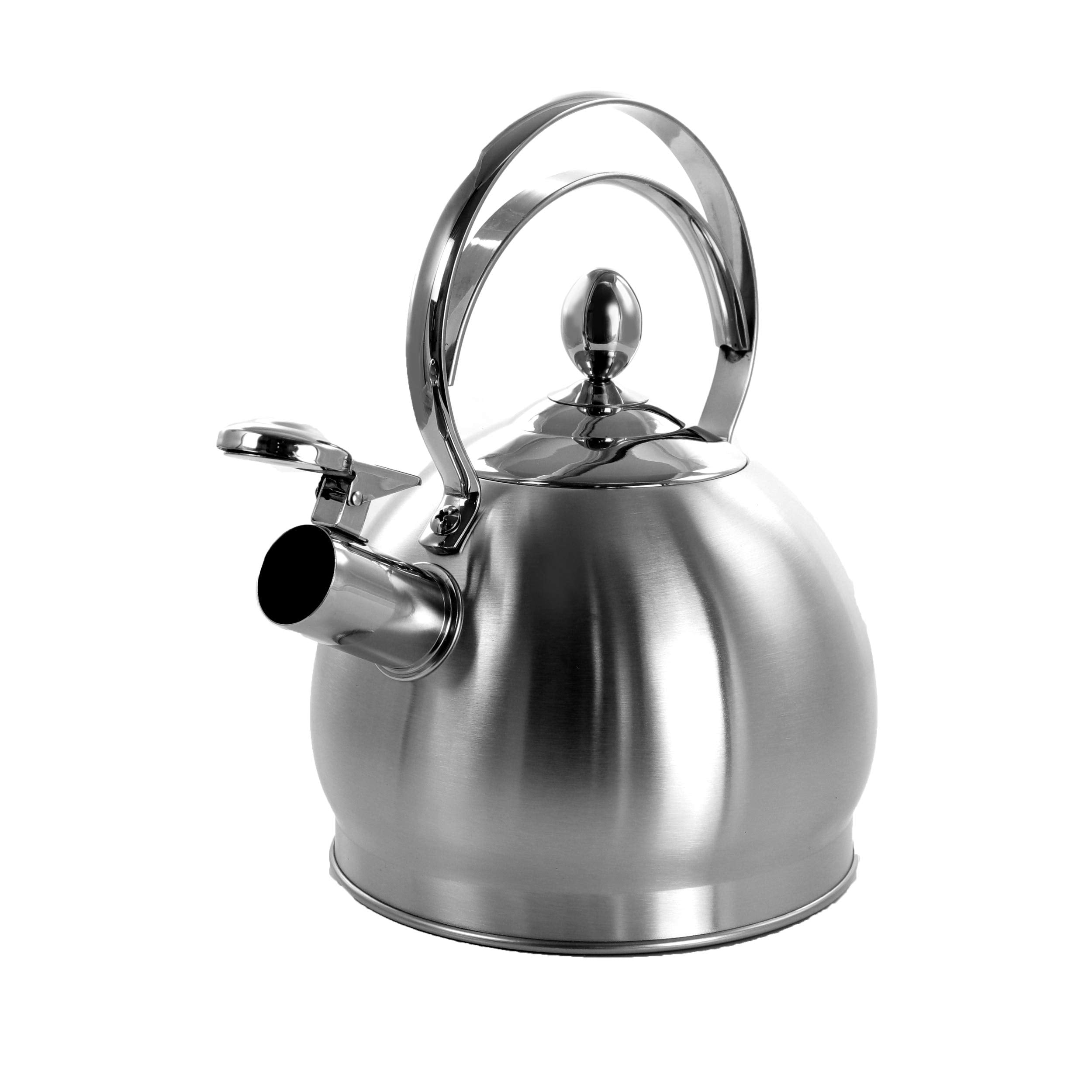 Megachef 2.8 Liter Stovetop Whistling Kettle In Brushed Silver