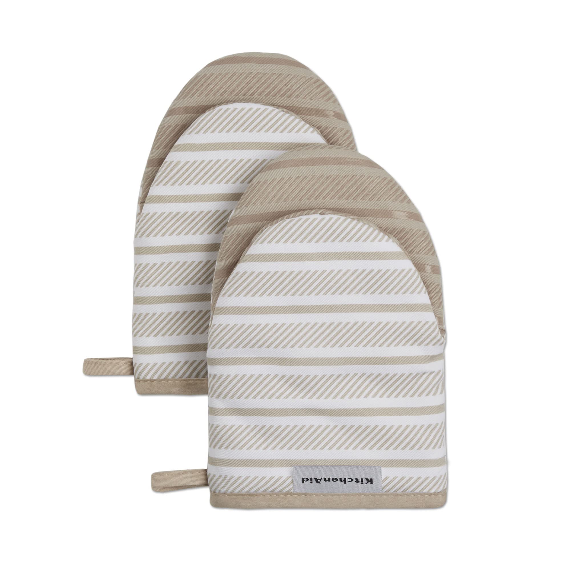 KitchenAid Albany Mini Oven Mitt 2-Pack Set, Milkshake Tan, 5.5x8