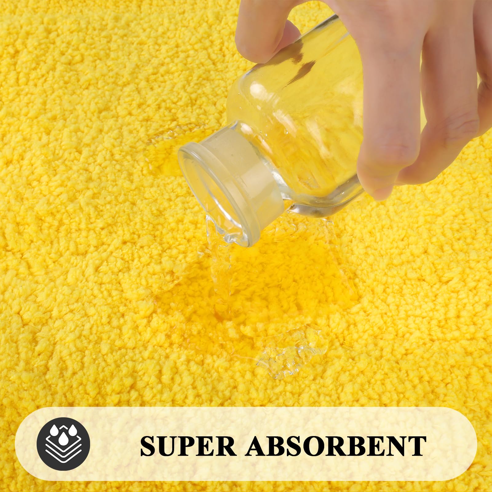 SHACOS Super Soft Bathroom Rug 20''x32'' Bath Mat Microfiber Absorbent Non Slip Bath Rug for Bathroom Indoor Doormat Machine Washable (20''x32''  Yellow)