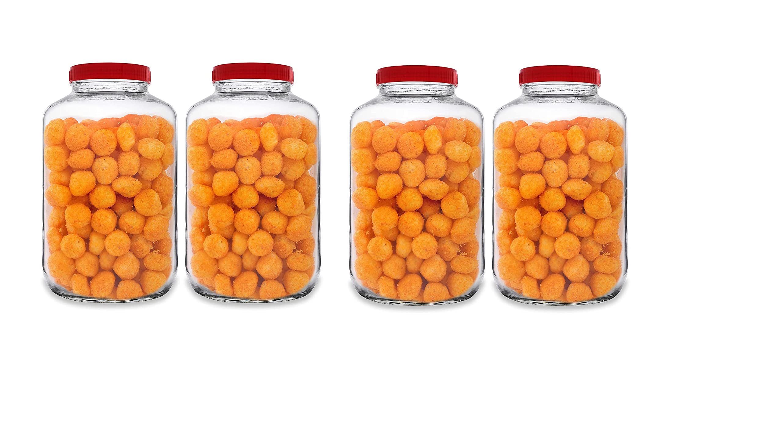 Croco Jar Glass Round Jar (Red Set Of 4, 4500Ml)