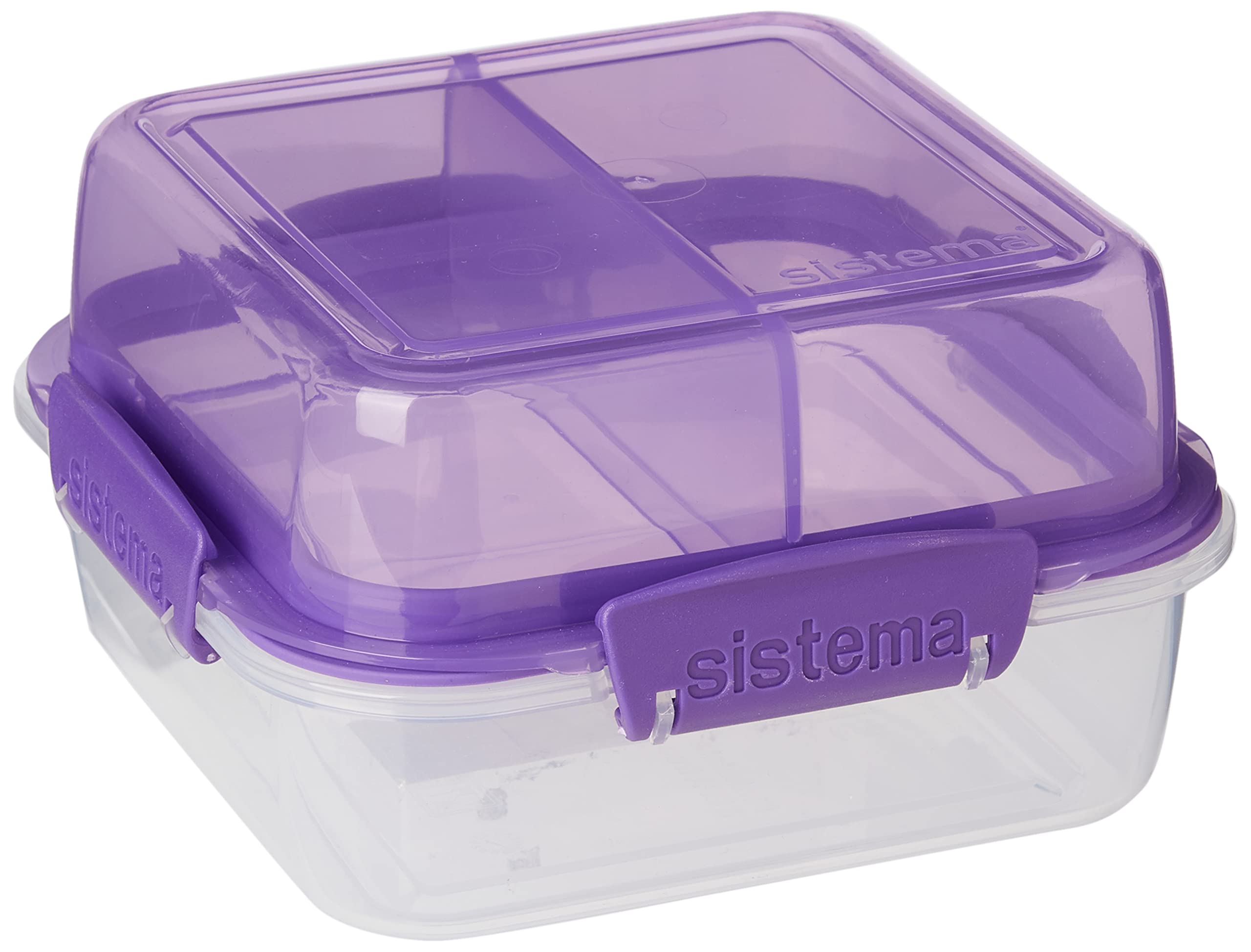 Sistema 1.24L Lunch Stack To Go Purple, Polypropylene, 1.24 Litre