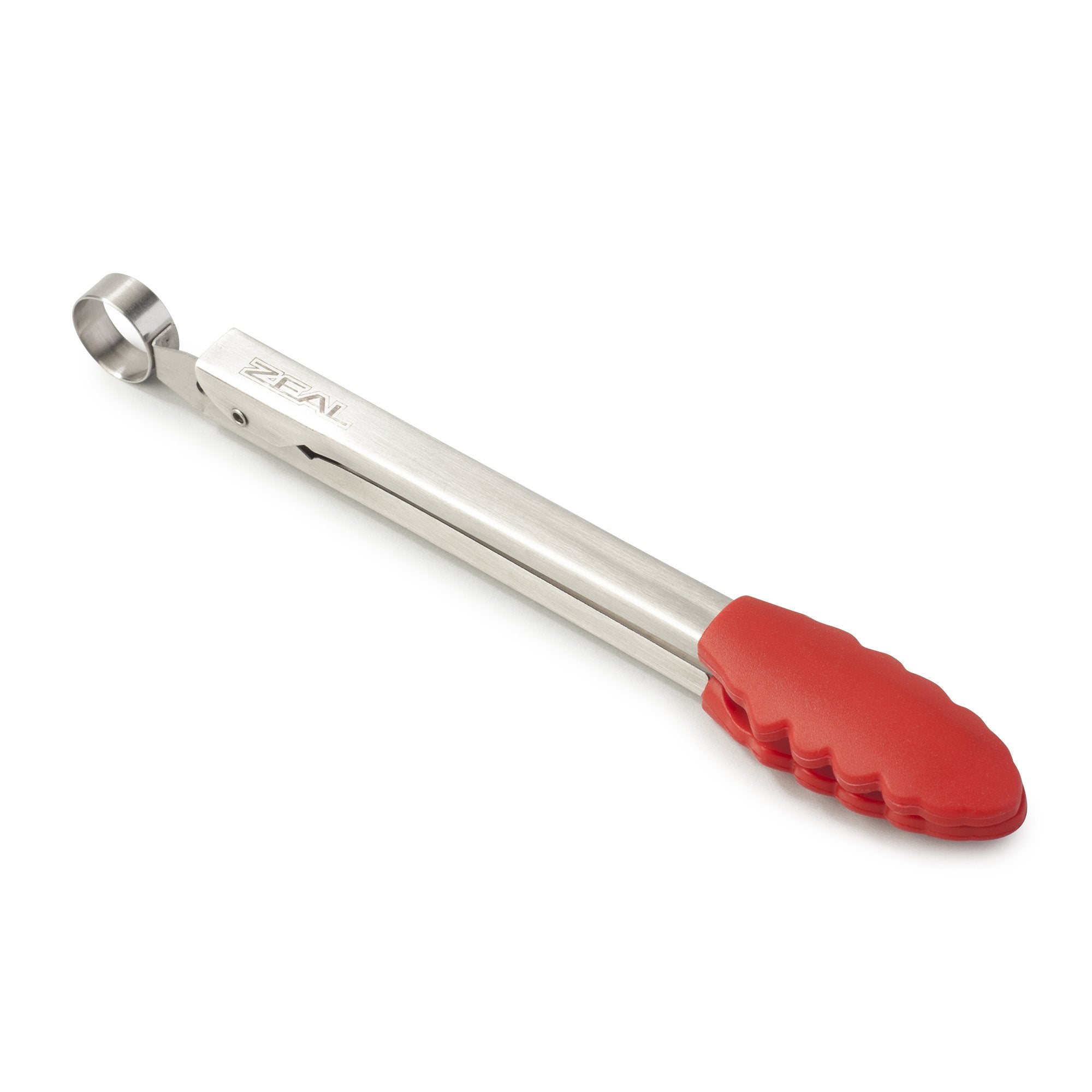 Zeal J141R Silicone Non Stick Kitchen Mini Tongs With Stainless Steel Handle (20Cm) -Red