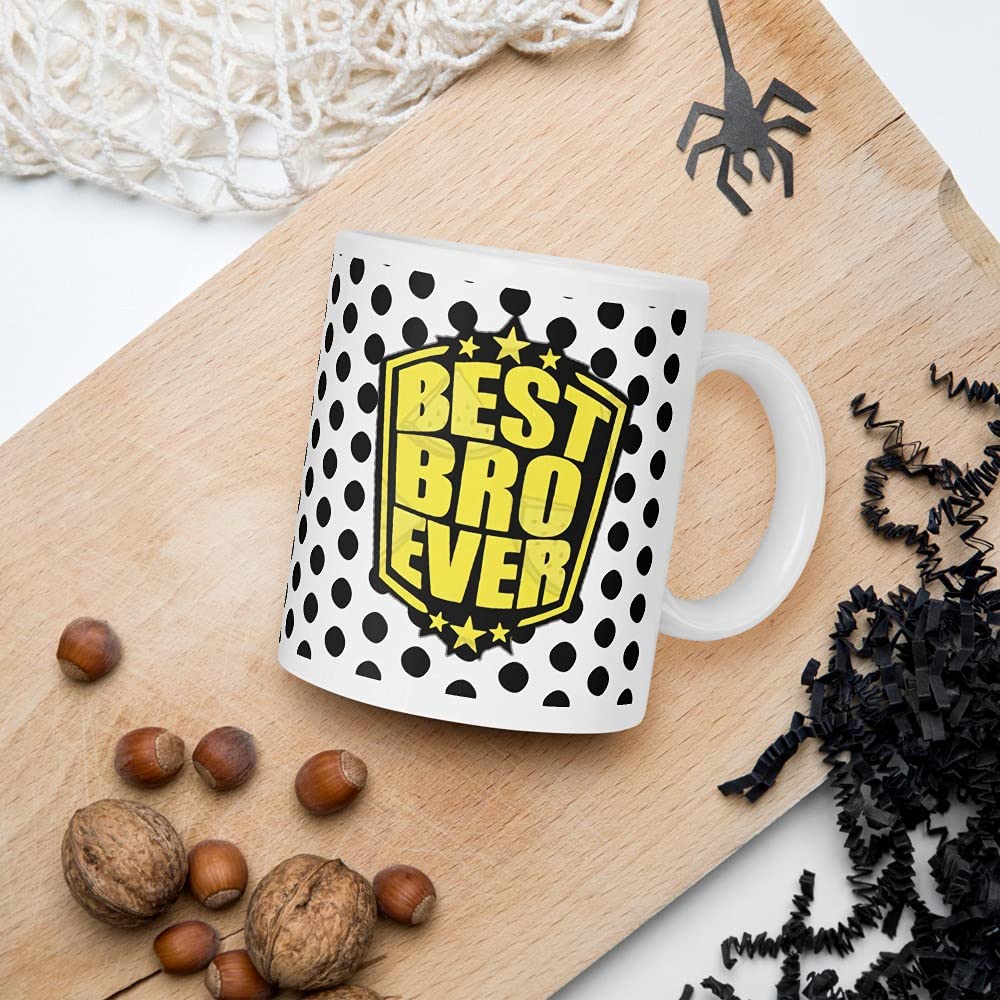 bestylishart Ceramic Best bro Ever Coffee Mug Rakhi Gift Set for Brothers and Sister on Raksha Bandhan