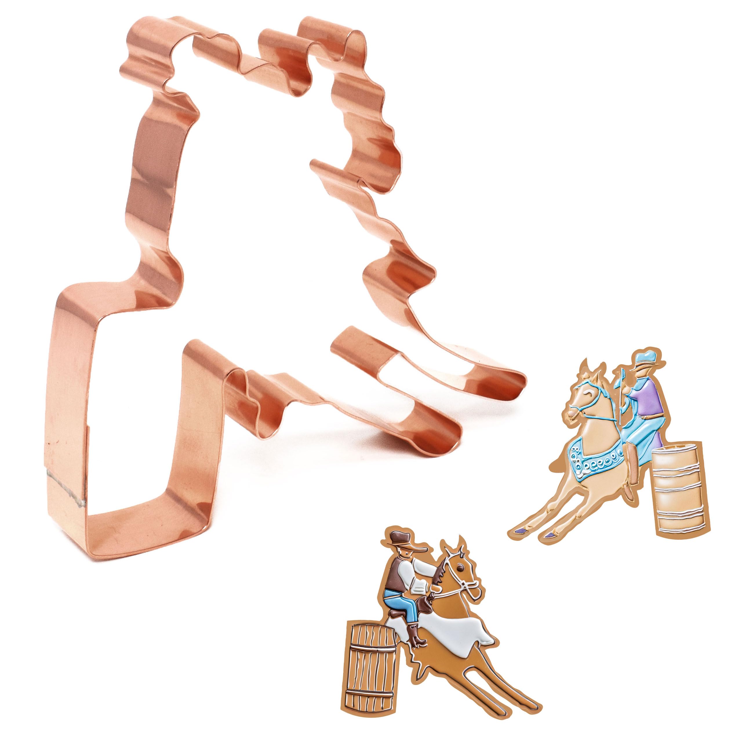 Barrel Racer Horse Rider Cookie Cutter 4.5 X 4.25 Inches~ Handcrafted Copper By The Fussy Pup
