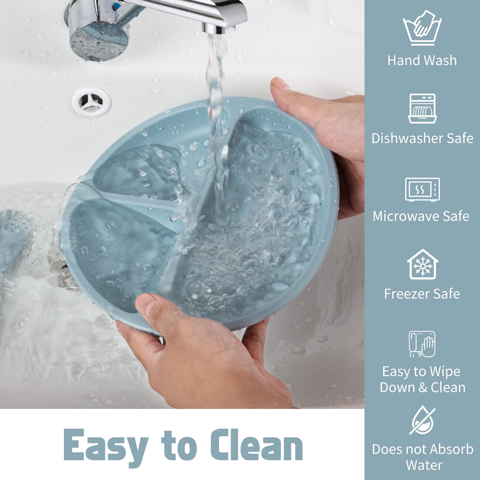 Losecu Silicone Baby Feeding Set|Baby Led Weaning Supplies Set|Suction Baby Plate Bowl Set with Bib Spoon Fork Sippy Cup|Baby Fe