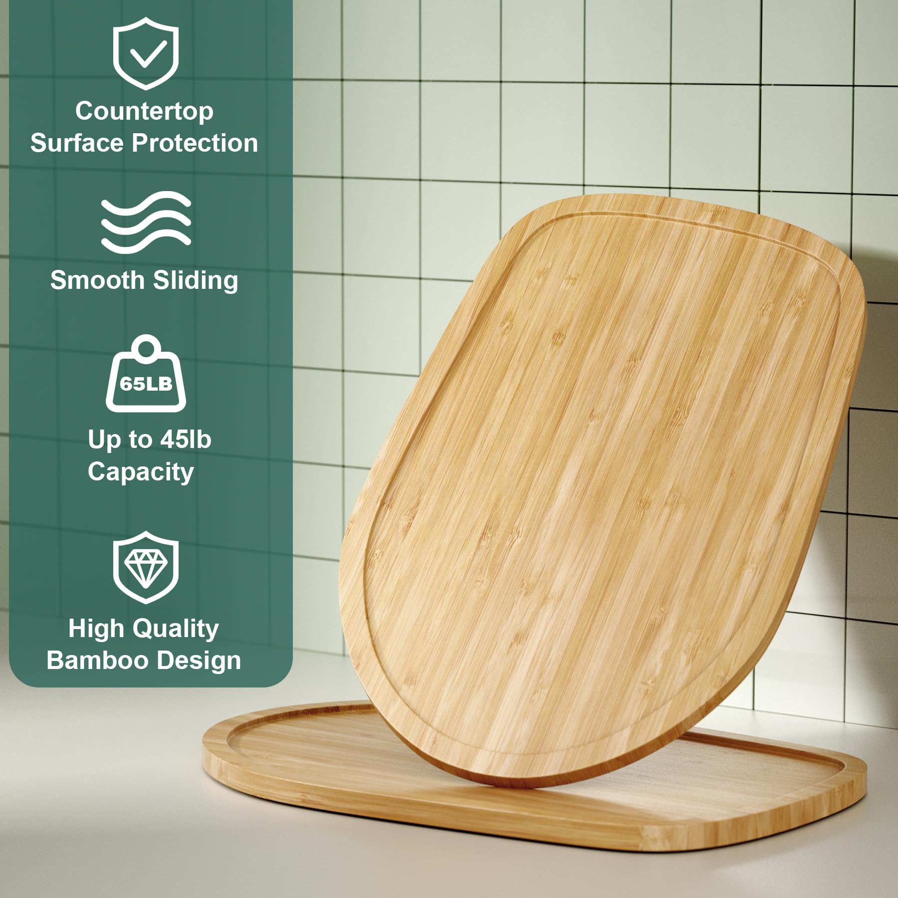 GuanQiao Food-Grade Bamboo Mixer Slider for KitchenAid 4.5-5 Qt Tilt Head, Natural Bamboo, Model KA-GQ11, Kitchen Storage Accessory