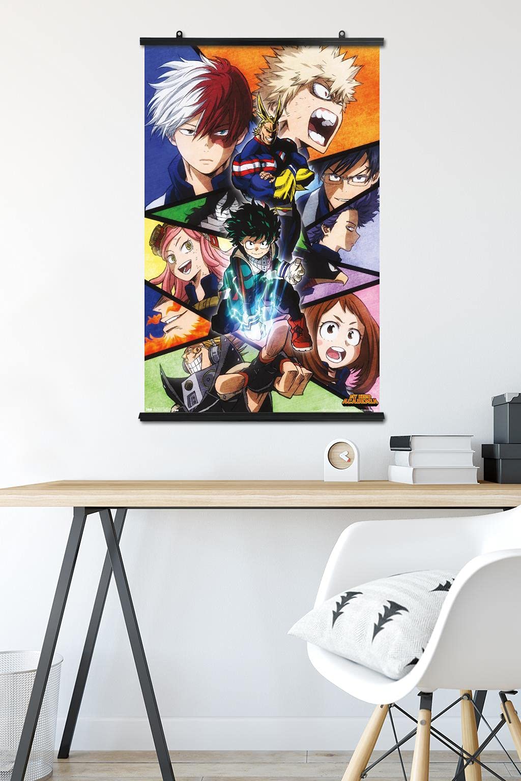 Trends International My Hero Academia - Faces Wall Poster, 22.375'' X 34'', Premium Poster & Clip Bundle
