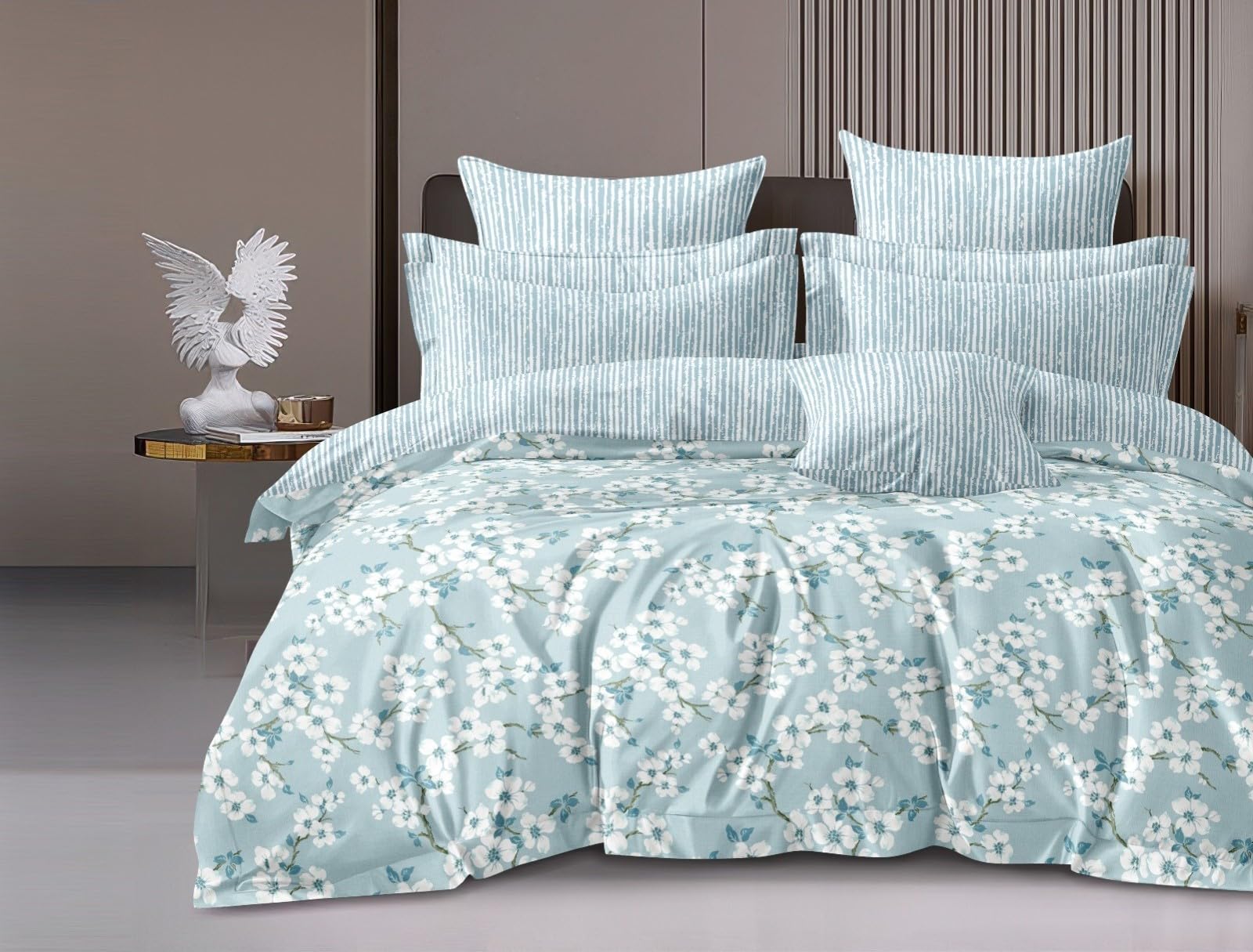 Morado Glace Cotton Single Duvet Cover/Rajai Cover/Blanket Cover With Zipper(60X90 Inch, Sky Blue)