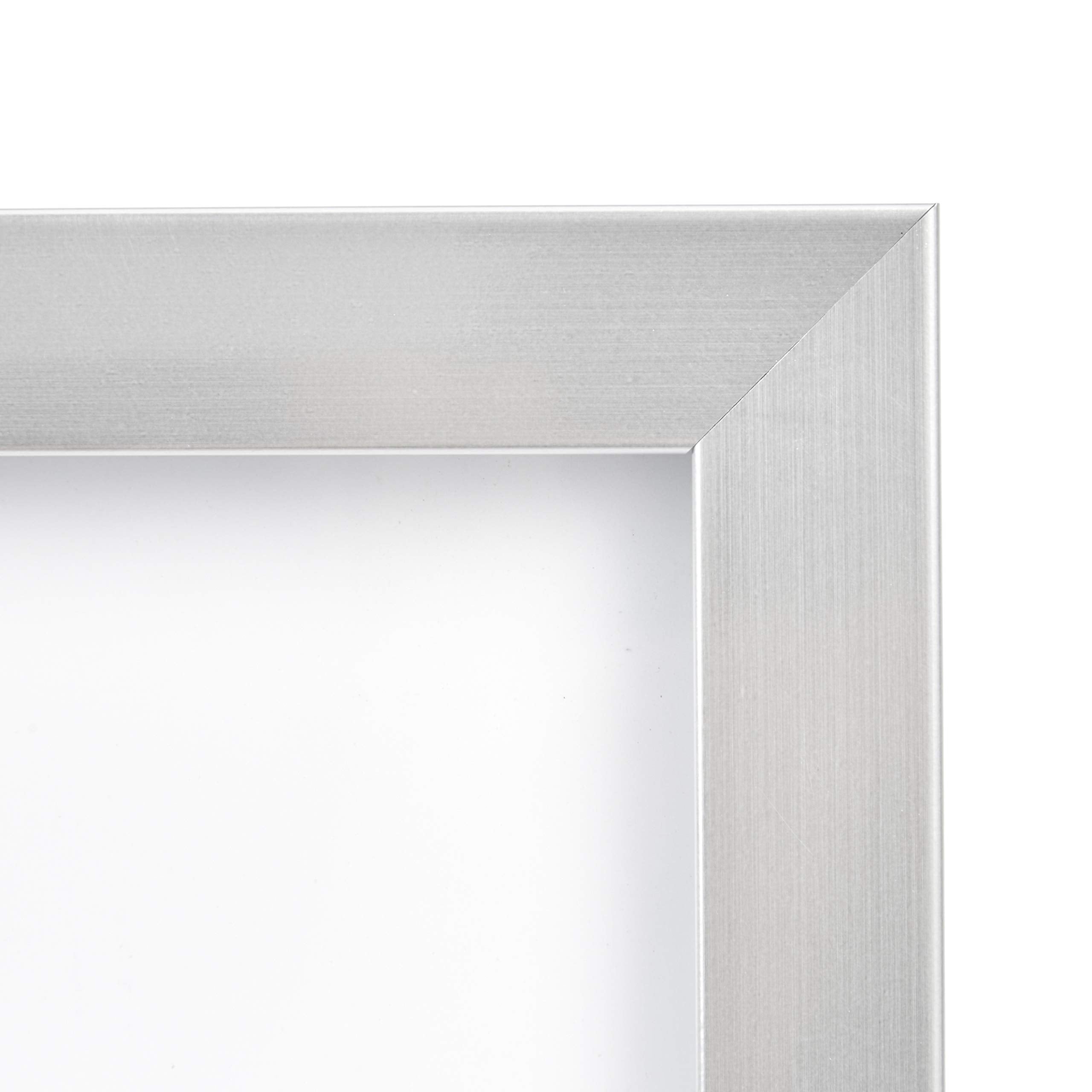 Amazon Basics Rectangular Photo Picture Frame, 5 x 7, Pack of 2, 8.31 x 6.30 inches, Nickel