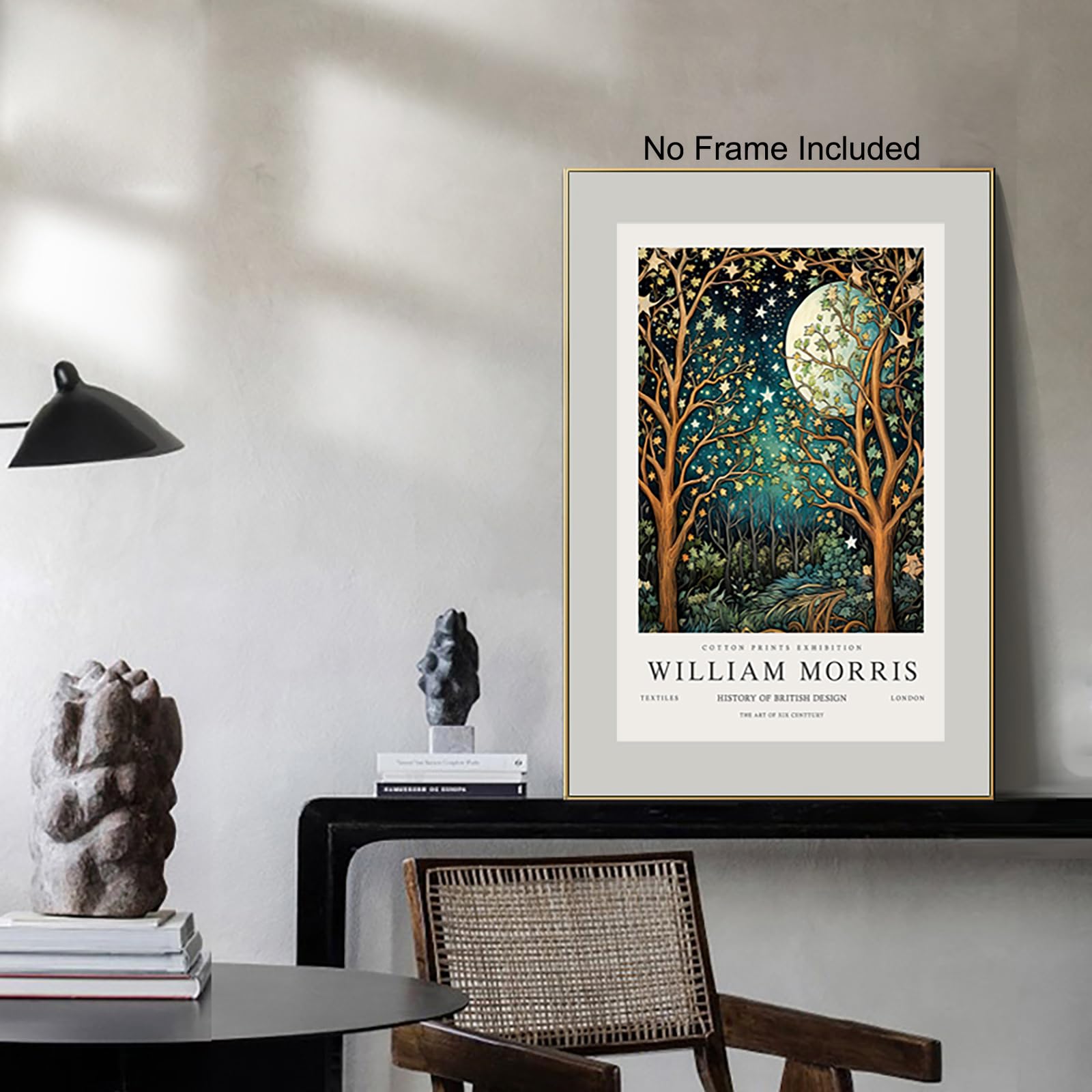 William Morris Canvas Wall Art Set Of 2 William Morris Pictures Moon & Stars Posters Prints Painting Art Botanical Art Wall Deco