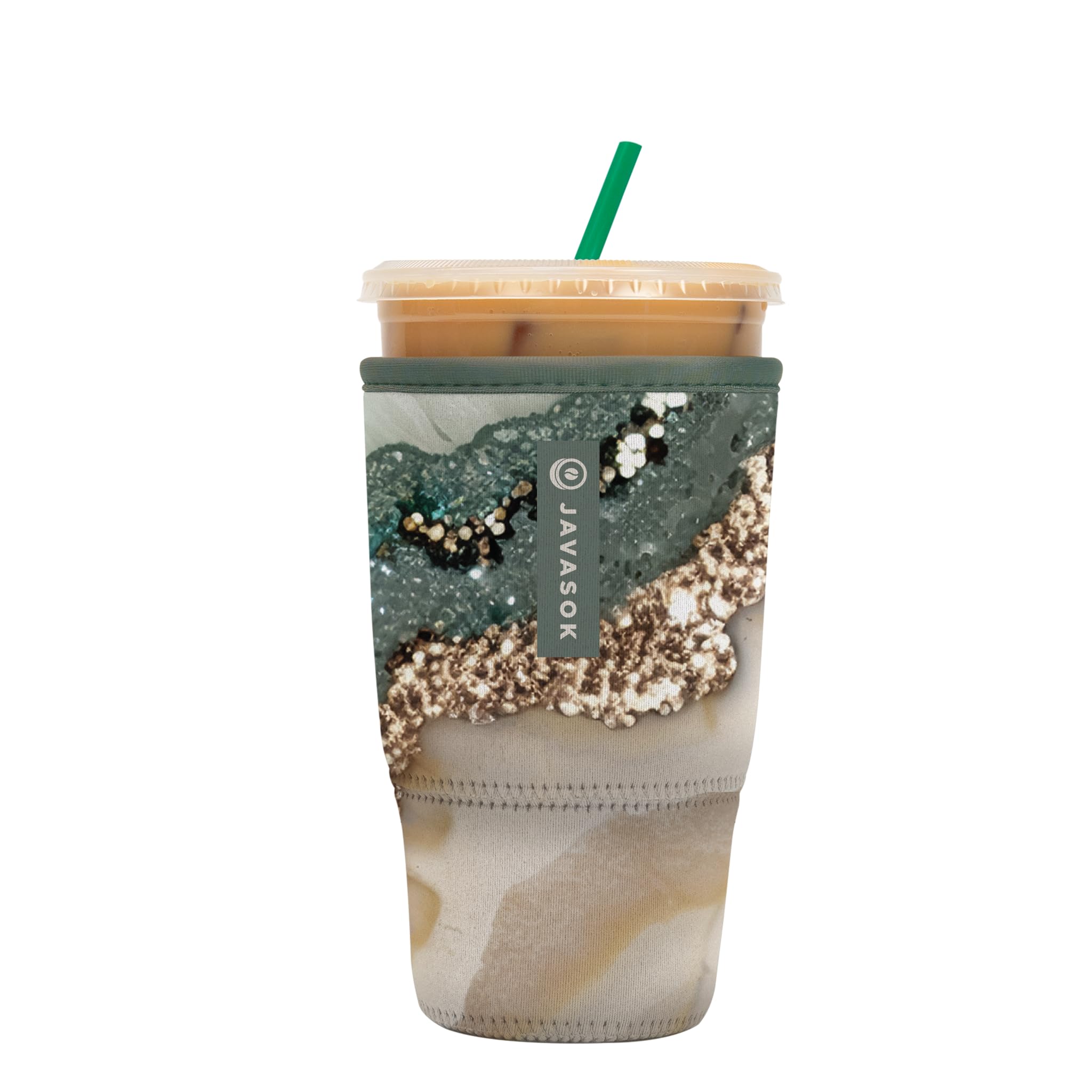 Sok It JavaSok Iced Coffee & Cold Soda Insulated Neoprene Cup Sleeve (Crystal Crush, Large: 30-32oz)