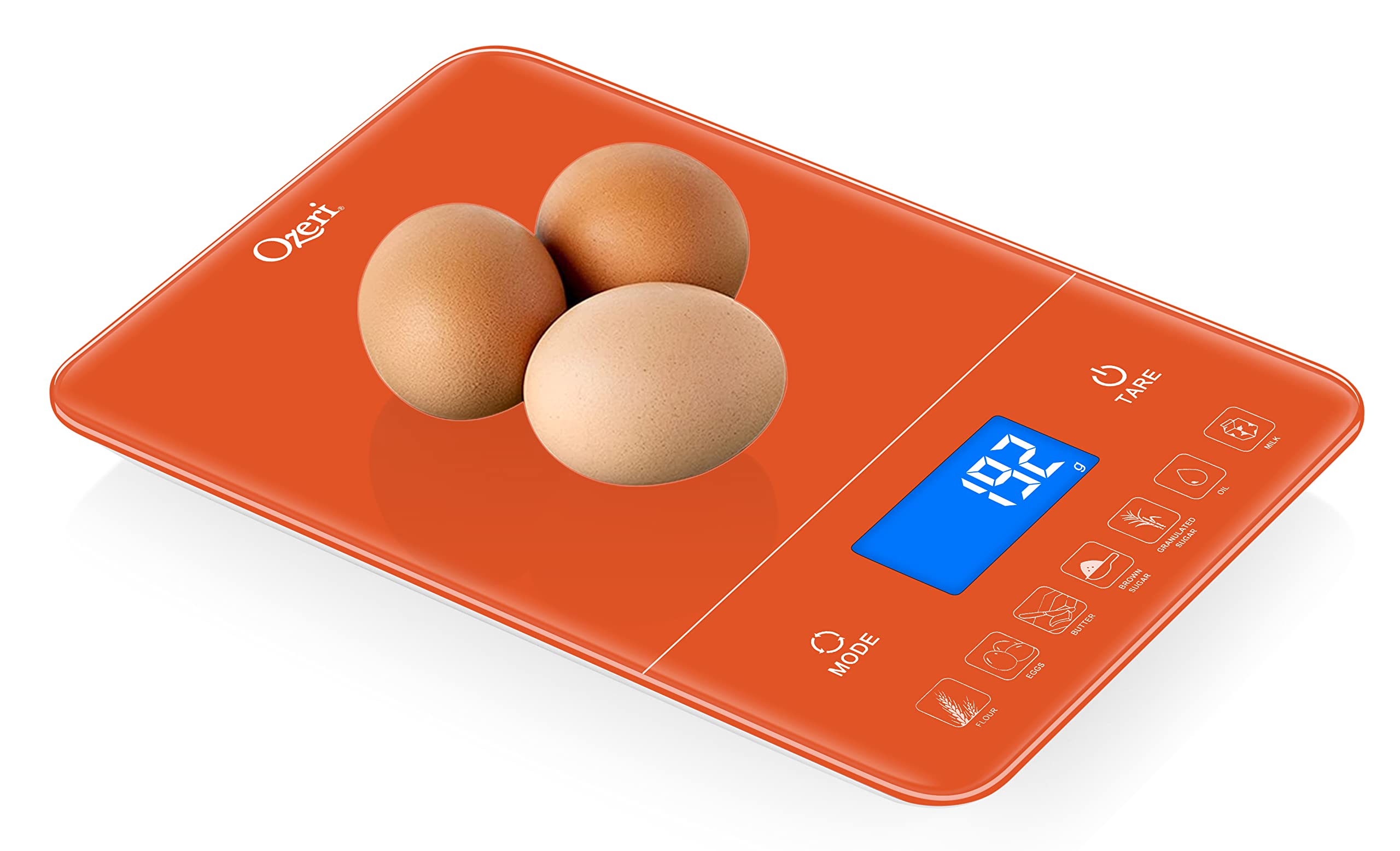 Ozeri Touch Iii 22 Lbs (10 Kg) Baker'S Kitchen Scale With Calorie Counter, In Tempered Glass