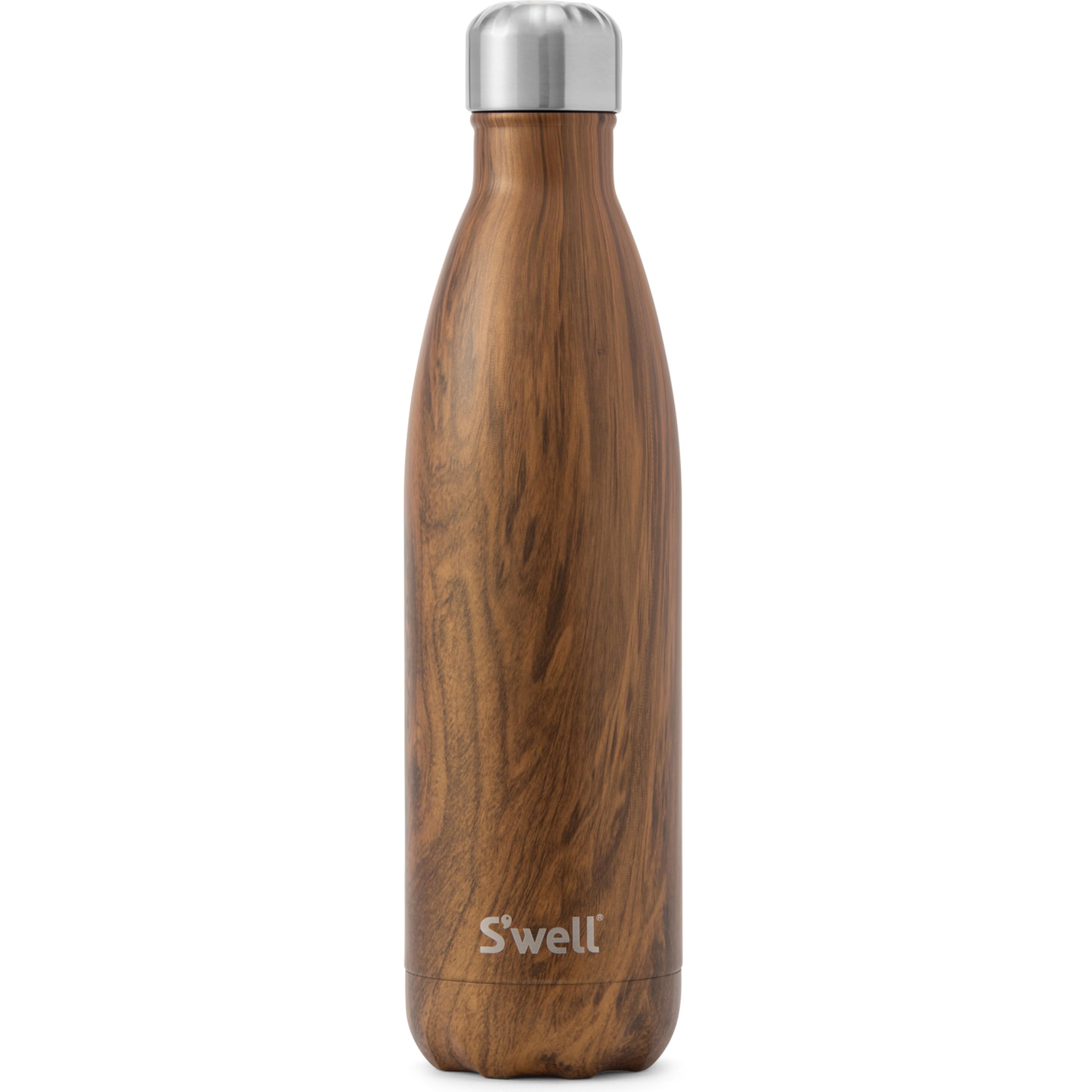 S'well Stainless Steel Water Bottle-25 Teakwood-Triple-Layered Vacuum-Insulated Containers Keeps Drinks Cold for 48 Hours and Hot for 24-BPA-Free-Perfect for the Go  25 fl oz