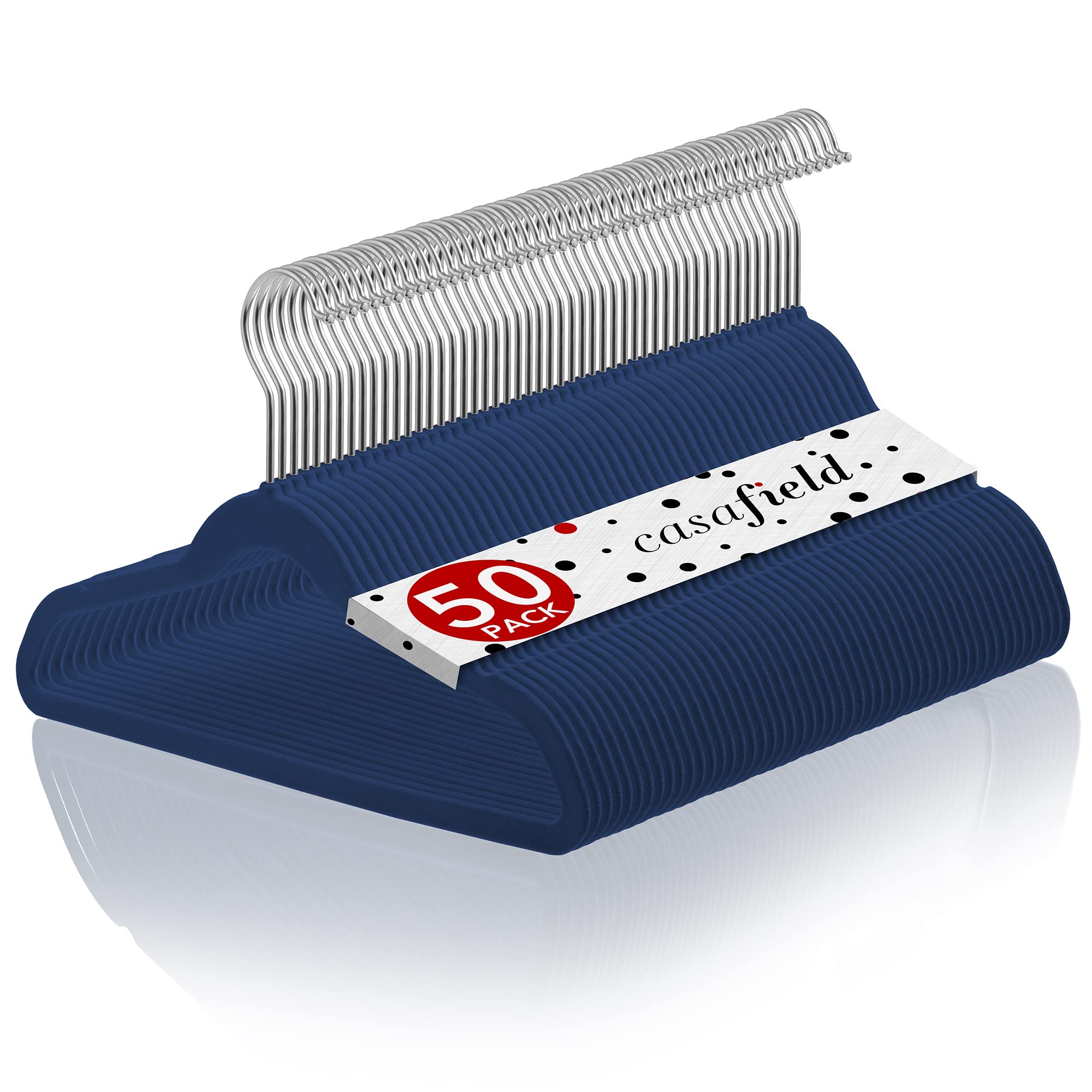 Casafield 50 Velvet Kid 'S Hangers - 14 '' Size For Children 'S Clothes - Royal Blue