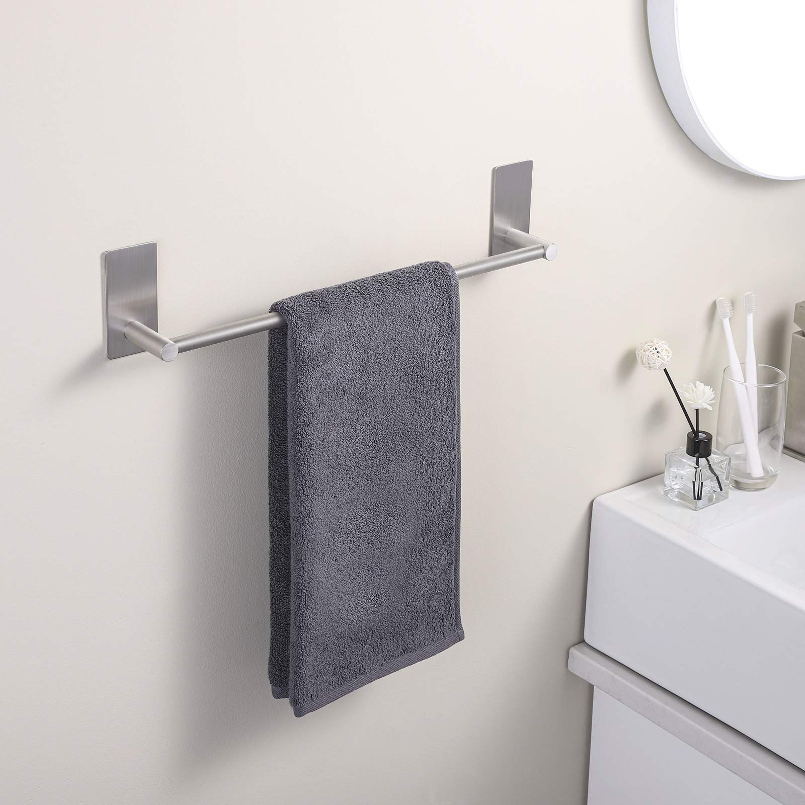 KES Bathroom Towel Holder 17.3-Inch Self Adhesive Towel Bar SUS 304 Stainless Steel Rustproof Brushed Finish  A7000S40-2