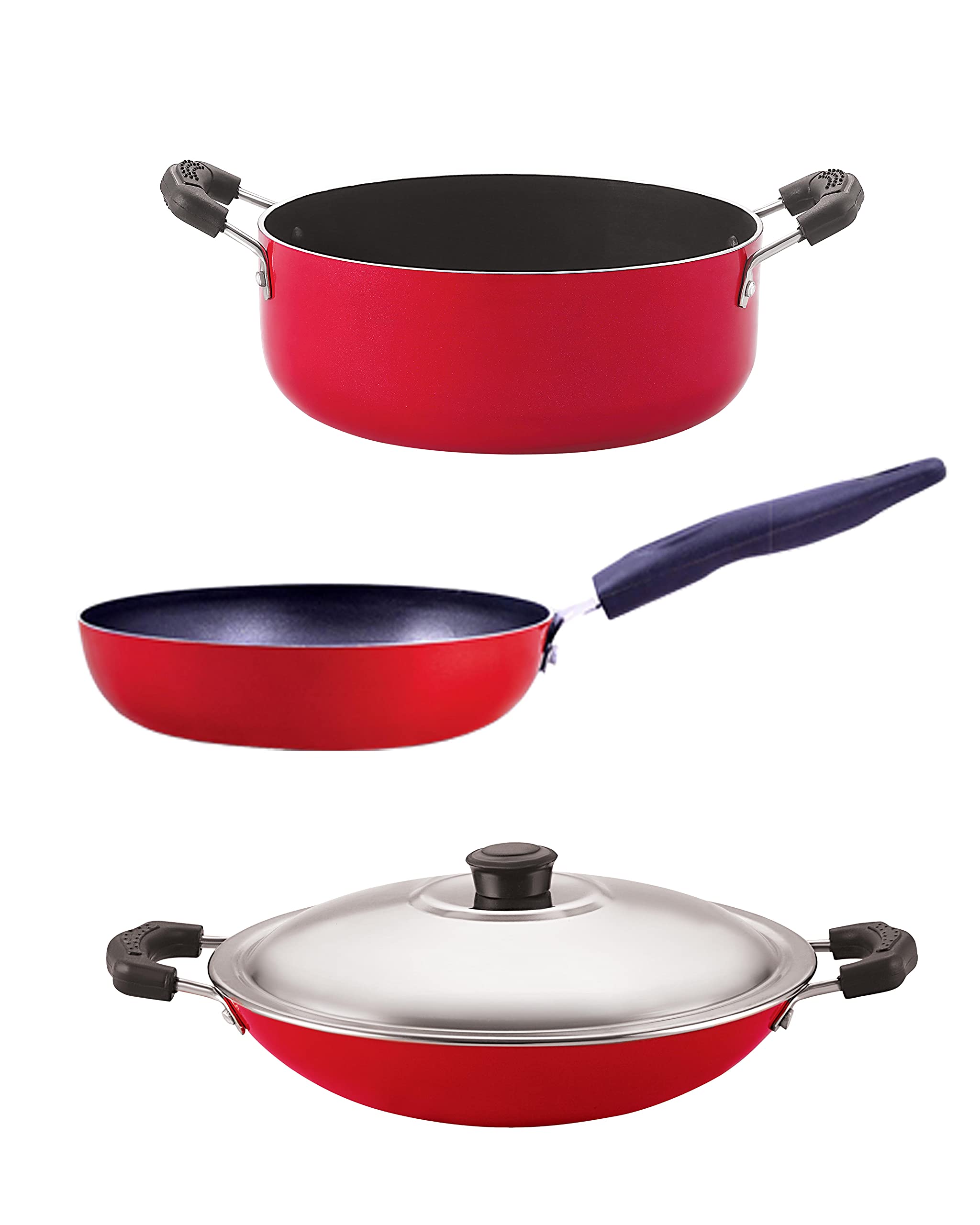 Nirlon Aluminium Nonstick Cooking Set Of 3Pieces Combo Offers(Ac_Cvg_Cs24)