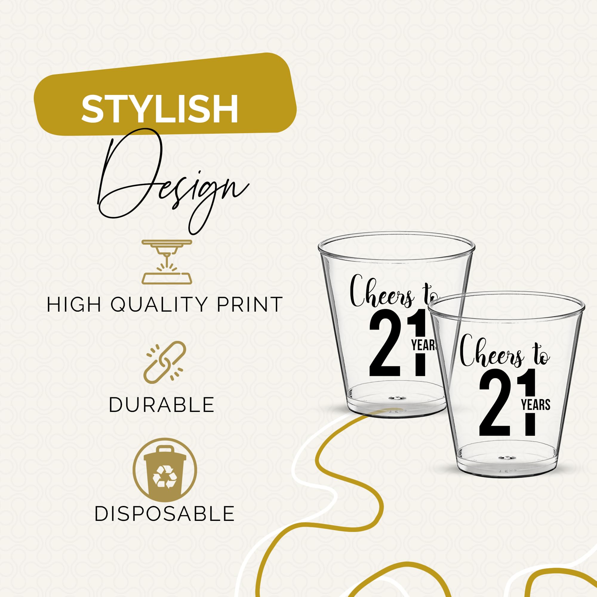 Cheers To 21 Plastic Shot Glasses 100 Pcs, 2 Oz Each, 21St Birthday Shot Glass, 21 Shot Glass, 21St Birthday Party Favors, Cheer