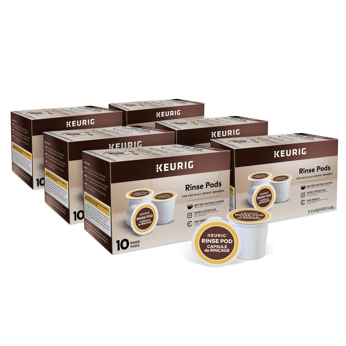 Keurig Rinse Pods, Reduces Flavor Carry Over, Compatible With Keurig Classic/1.0 & 2.0 K-Cup Pod Coffee Makers, 10 Count (Pack O