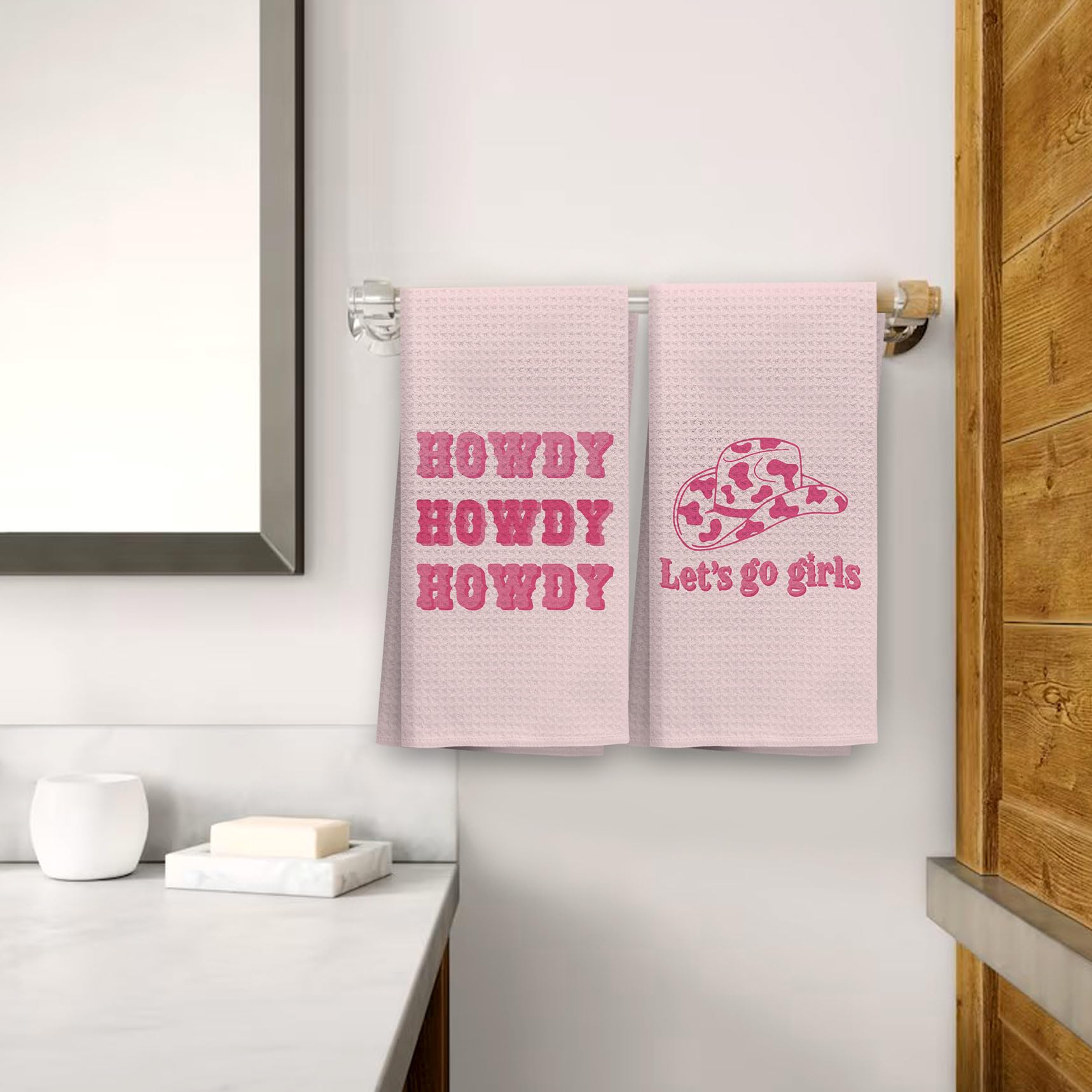 Ohsul Preppy Bathroom Decor, Kitchen Towels Pink, Pink Kitchen Towels Hand Dish Towels, Hot Pink Bathroom Accessories Pink Bathr