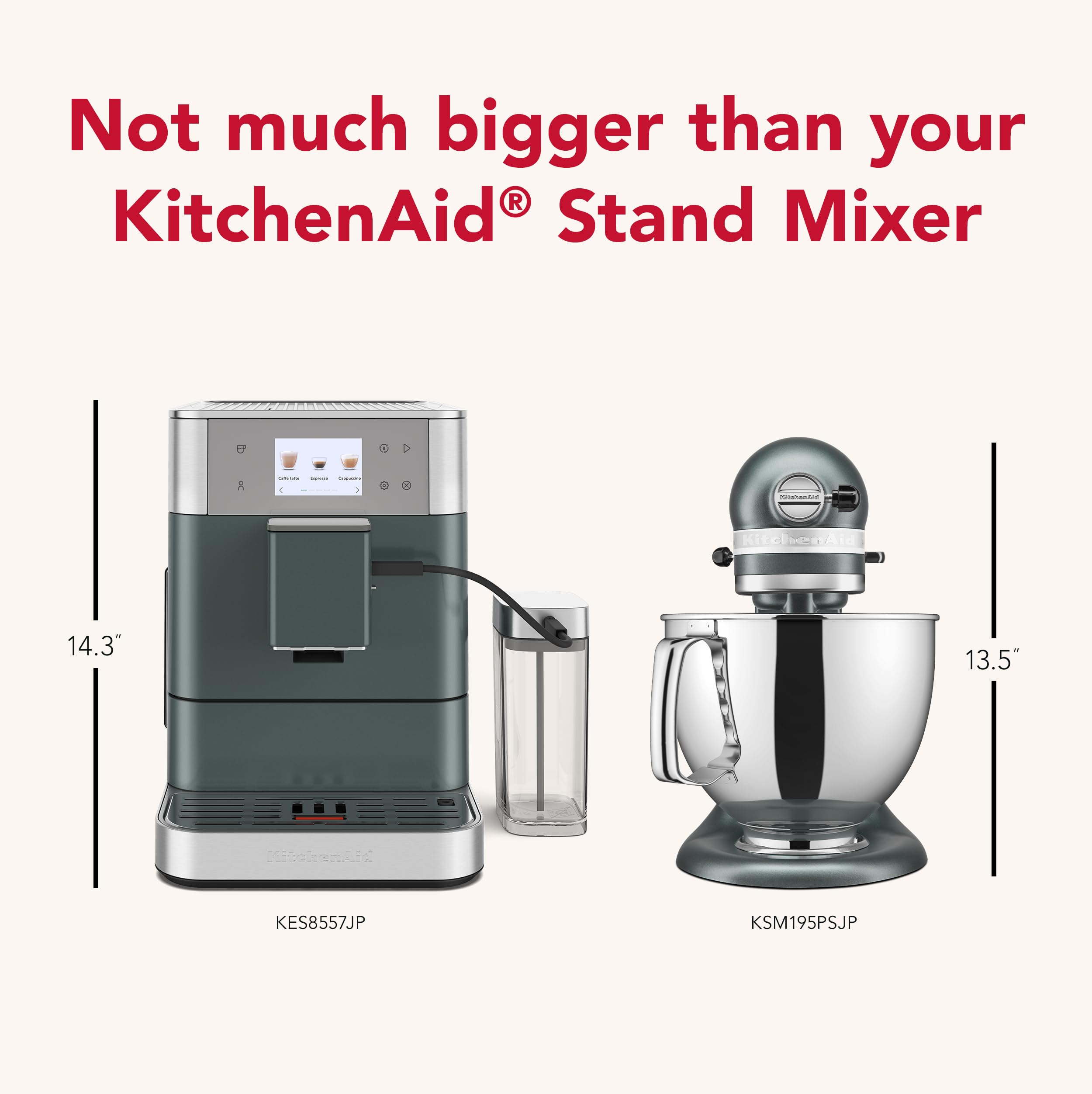 Kitchenaid Fully Automatic Espresso Machine Kf7 With Milk Attachment, Kes8557Jp, Juniper