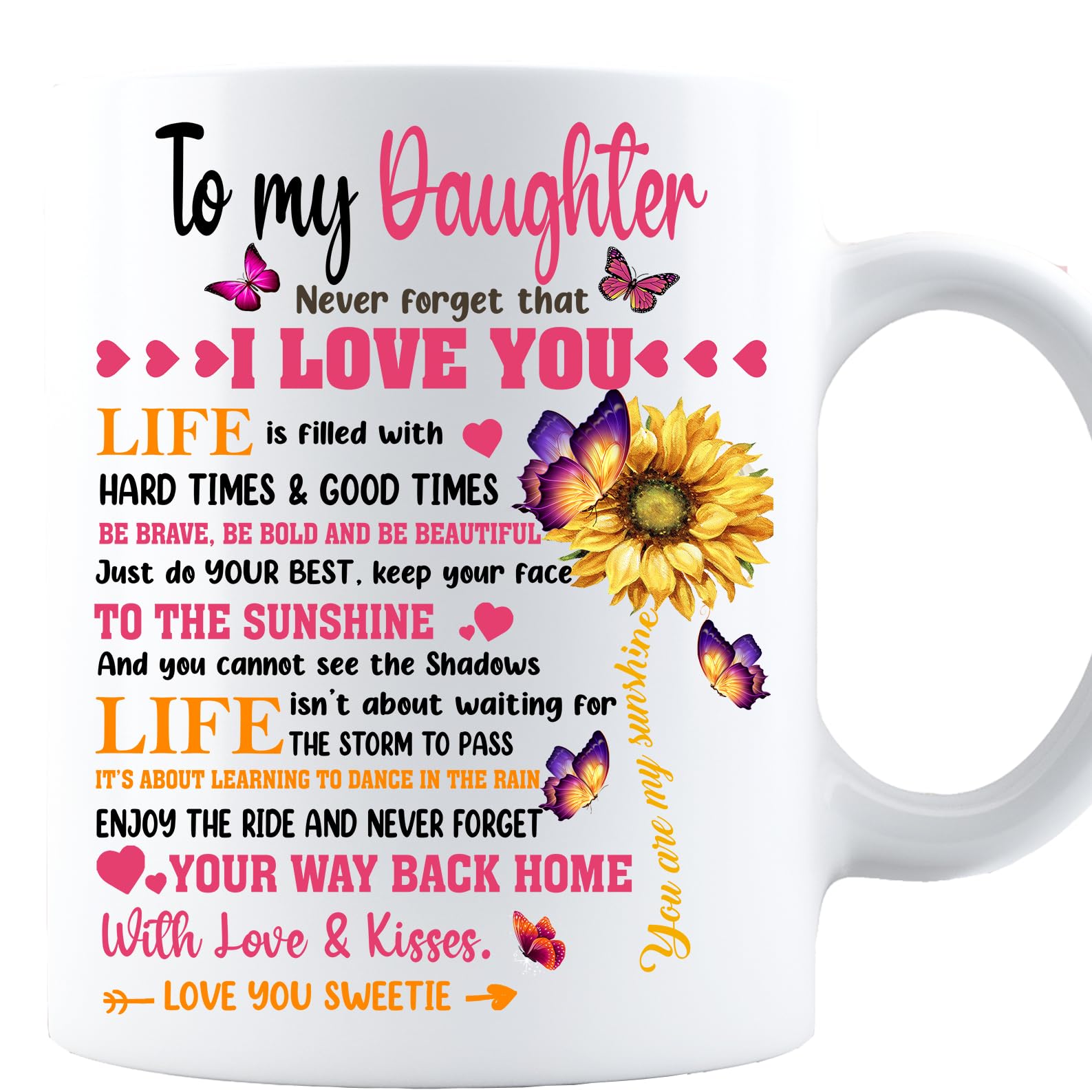 Perfectostore Sunflower To My Daughter Never Forget That I Love You Mug - To My Dear Daughter In Law I Gave You My Amazing Son-