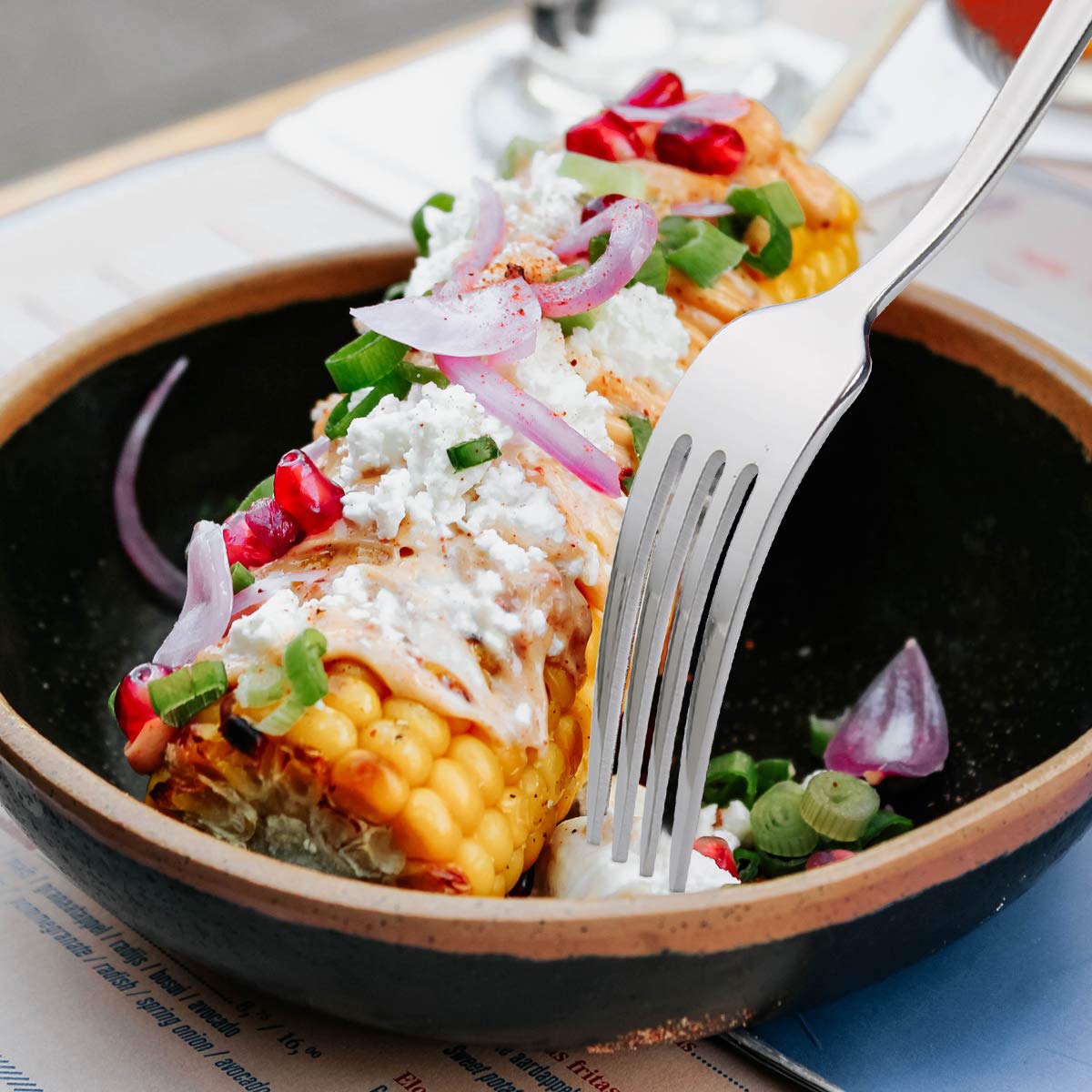 Faderic Dinner Forks Set, Table Forks, Flatware Forks Stainless Steel Mirror Polishing, 8-Inch (Silver, 6Pcs-Square Handle)