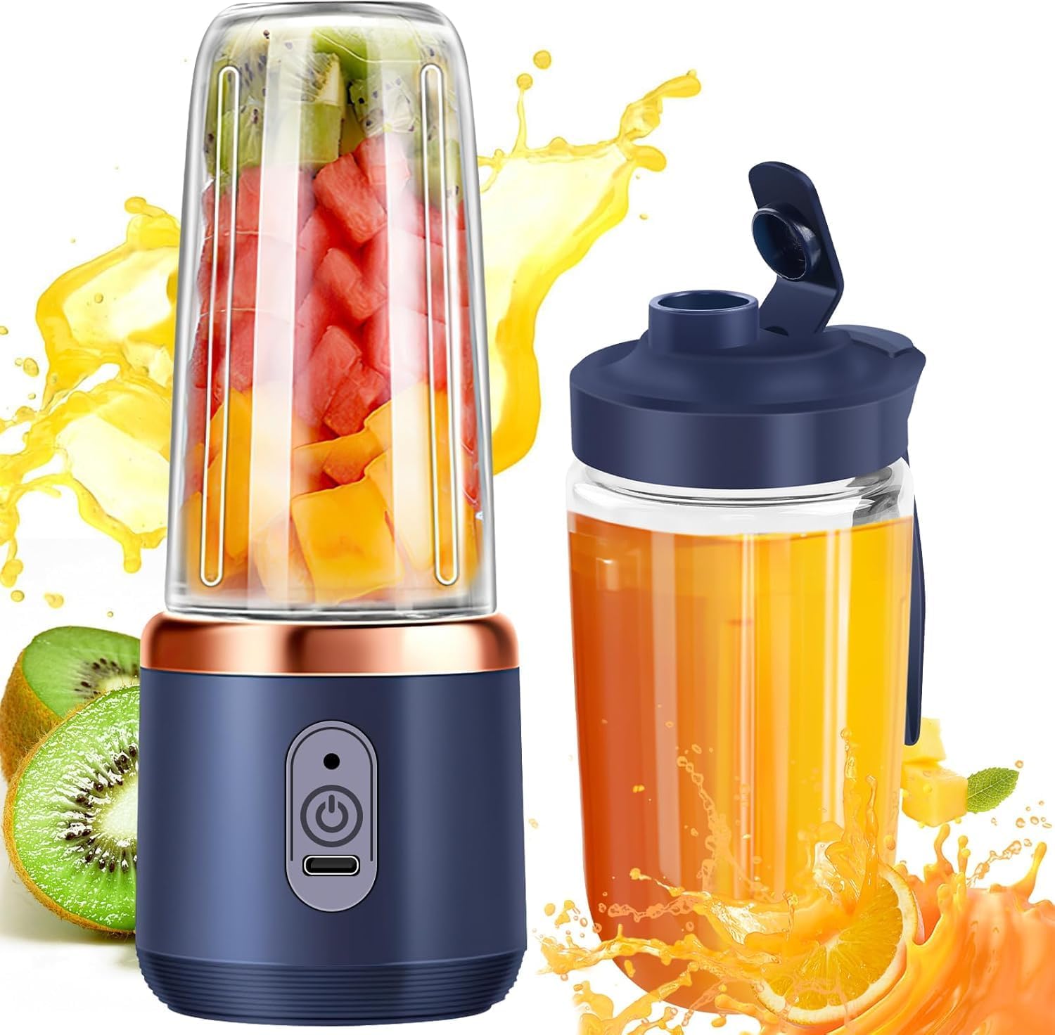 Qlect Portable Blender For Smoothies & Juices | 400Ml Compact Jar For Soft Fruits | 40W Motor Crushes Ice | AutoStop After 40S 