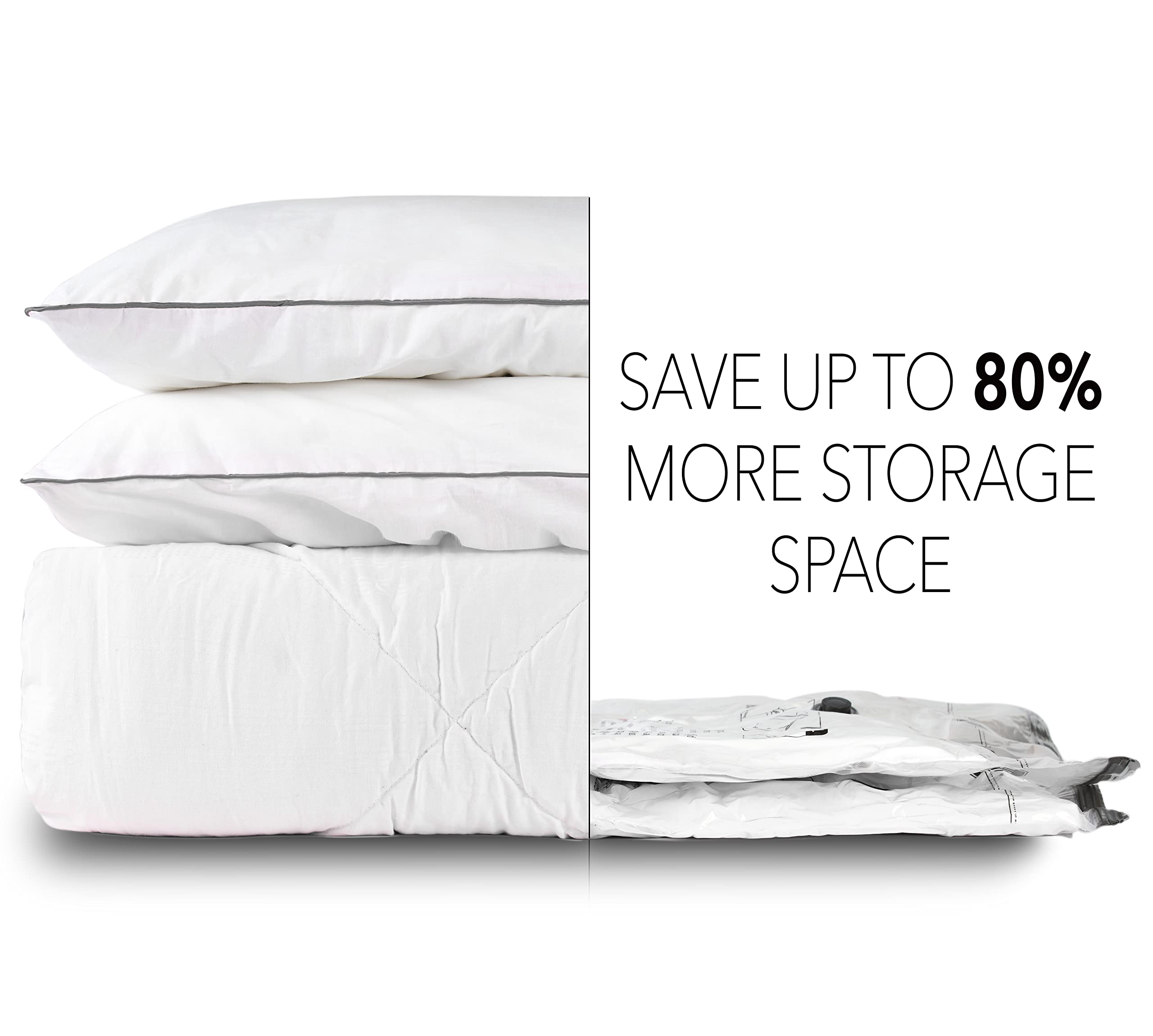 SpaceAid Vacuum Storage Bags  Space Saver Sealer Compression Bags for Comforters  Blankets  Pillows  Bedding  Clothes (3 XX-Large  3 X-Large  3 Large  3 Medium  3 Small)  (Variety 15 Pack)