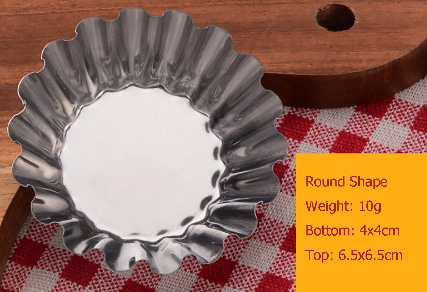 Uptuoli Egg Tart Molds,Mini Tart Pans,10Pcs Stainless Steel Egg Tart Mold Cupcake Pie Cookie Pudding Mould Baking Cups,Bakeware