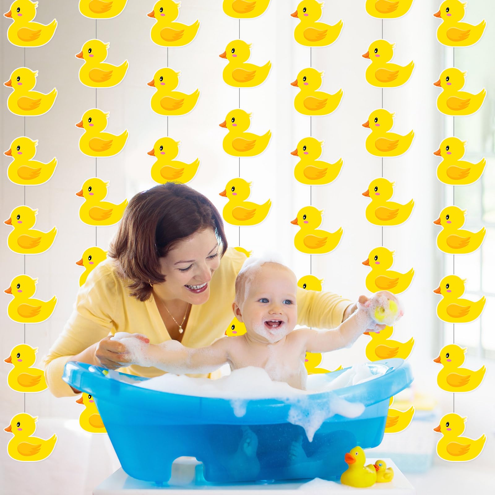 Humyoun 8 Pcs Duck Hanging Decoration Duck Garland Banner Cute Yellow Banner for Birthday Party Baby Showers Decoration Supplies