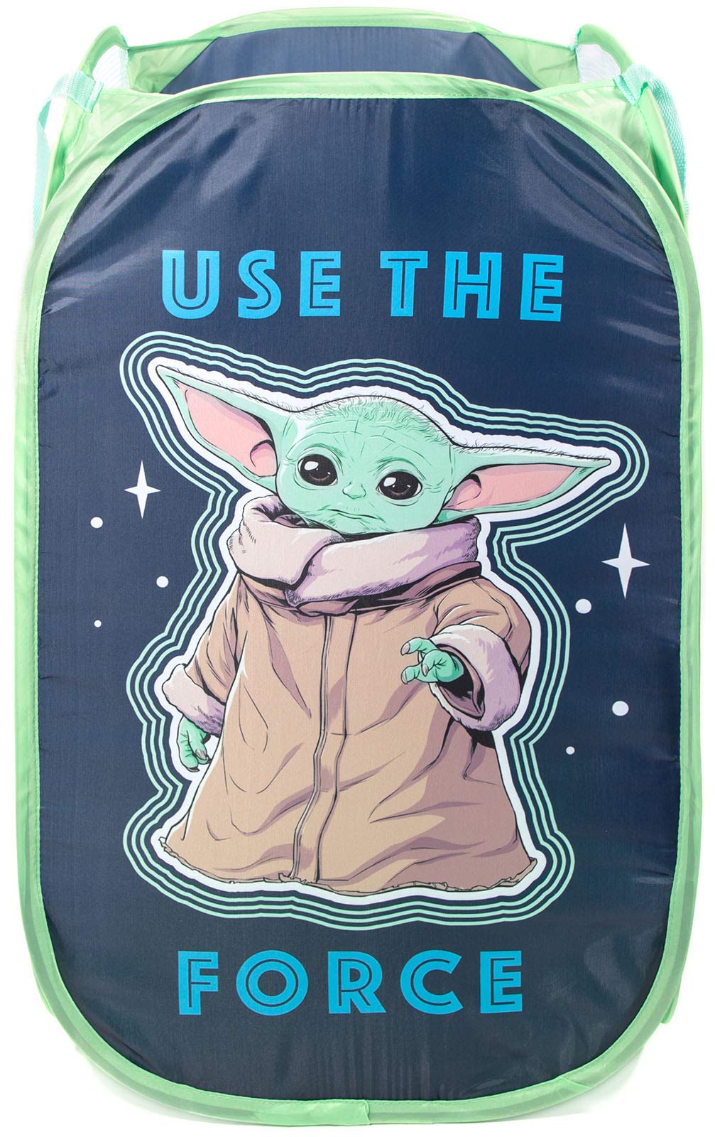 Star Wars The Mandalorian The Child Pop Up Hamper - Mesh Laundry Basket/Bag With Durable Handles - Features Baby Yoda Grogu (Off