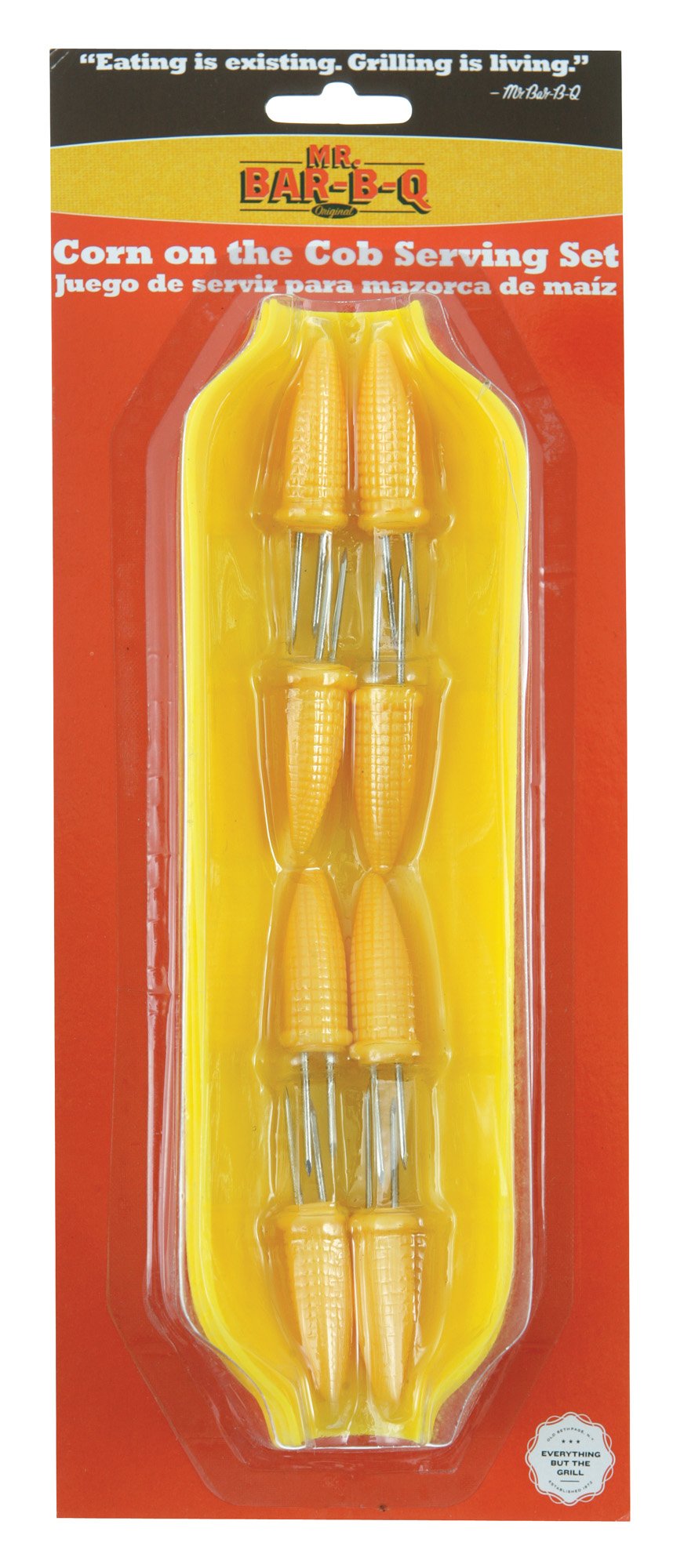 Mr. Bar-B-Q 02017X Cornboat Holder With 8 Skewers