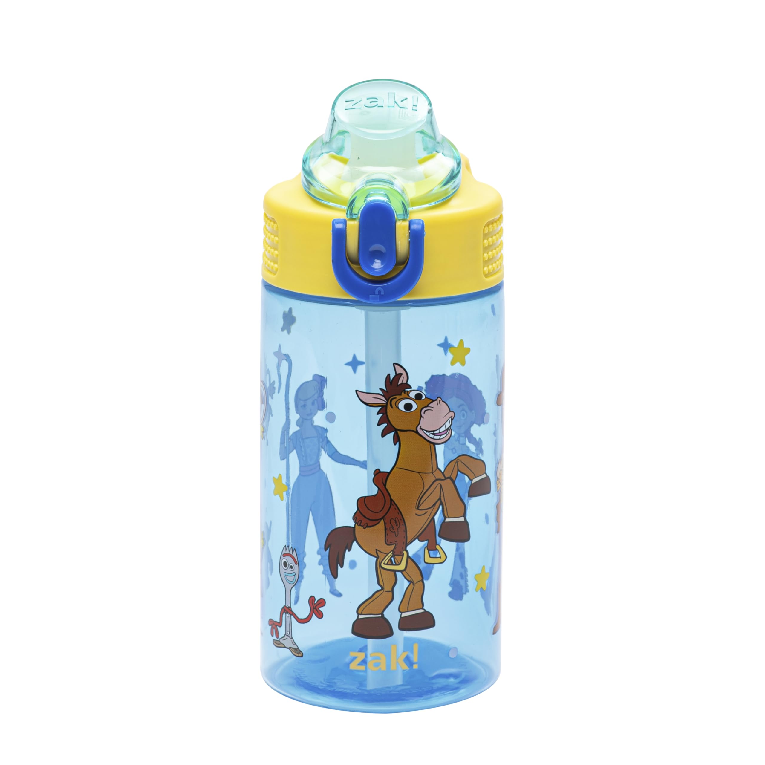 Zak Designs Disney Pixar Toy Story Sage Kids Water Bottle For School or Travel, 16oz Durable Plastic Water Bottle With Straw, Ha