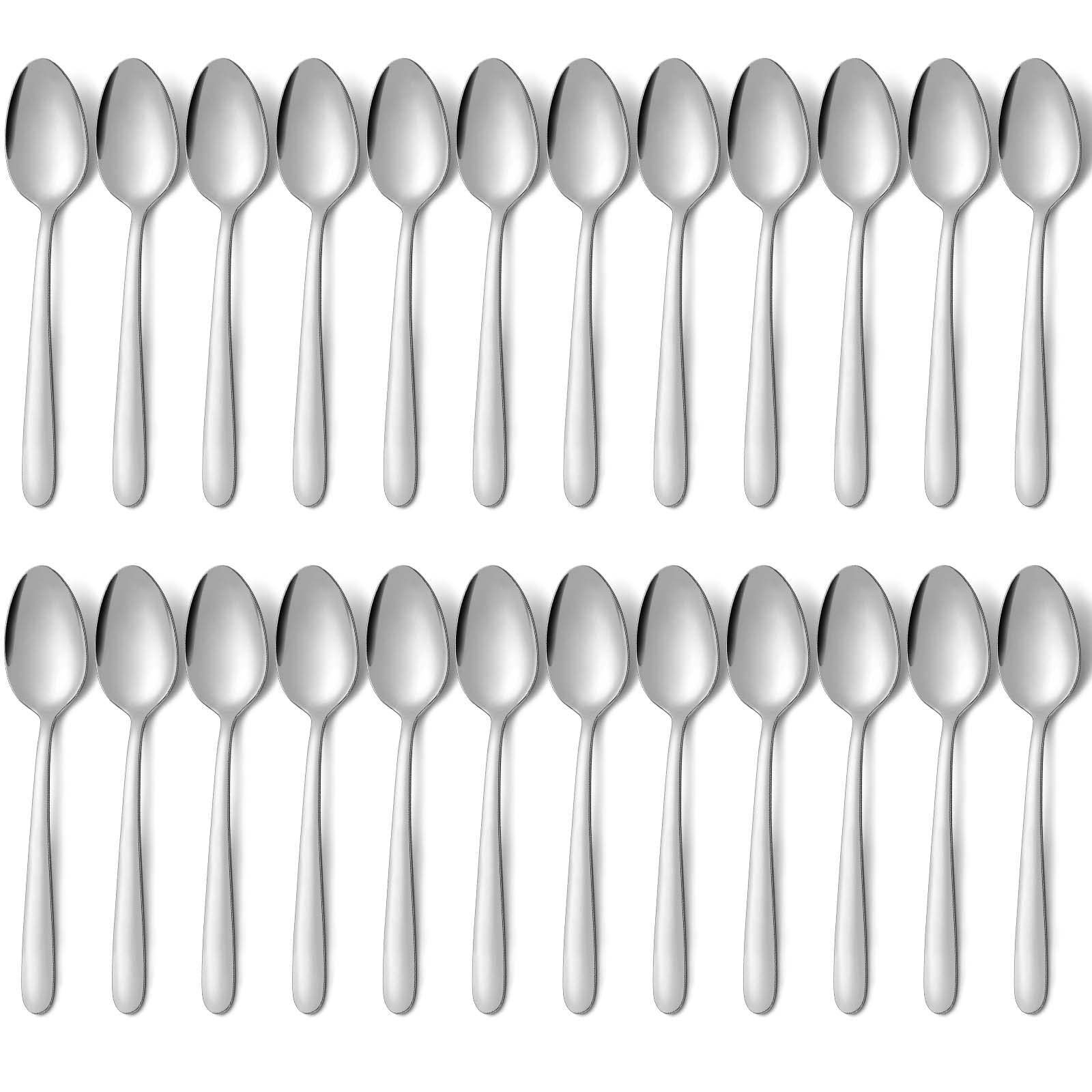 Pleafind 24 -Pcs Dinner Spoons, 7.4 Inch Spoons Silverware, Stainless Steel Spoons Set, Silver Spoons, Silverware Spoons Use For