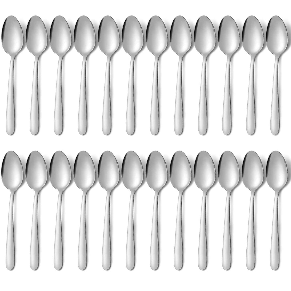 Pleafind 24 -Pcs Dinner Spoons, 7.4 Inch Spoons Silverware, Stainless Steel Spoons Set, Silver Spoons, Silverware Spoons Use For