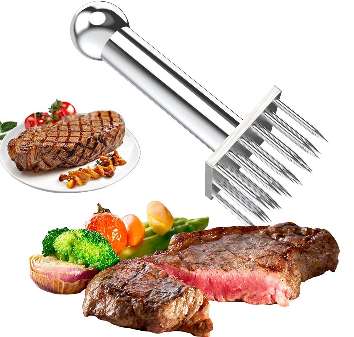 Kitchen Gadgets Heavy-Duty 28 Blades Stainless Steel Meat Tenderizer Needle Profession Kitchen Tools For Kitchen Cooking Tenderi