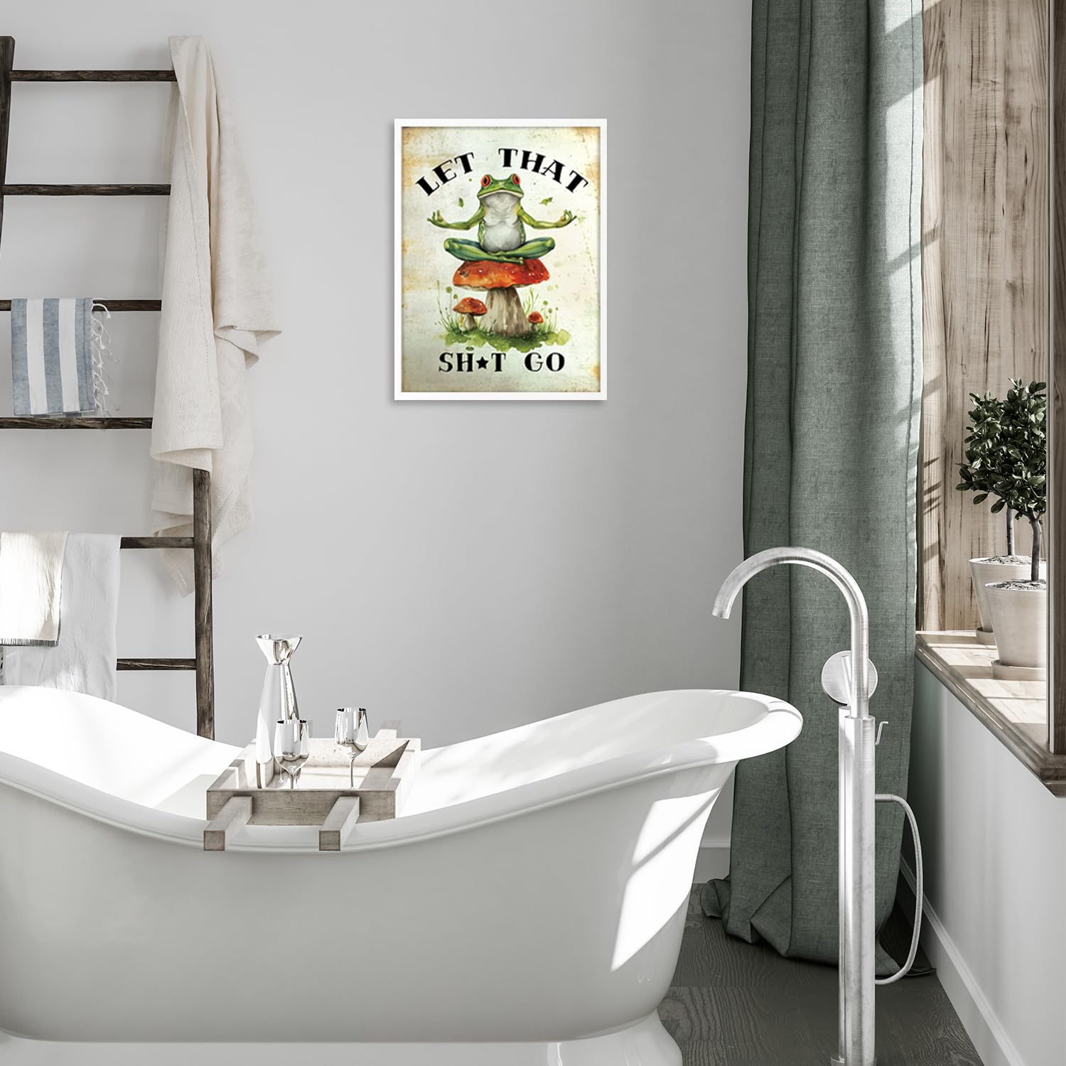 Funny Frog Mushroom Quote Wall Decor Poster Retro Sign Canvas Wall Poster For Bedroom Living Room Decor 12X16 In Unframed